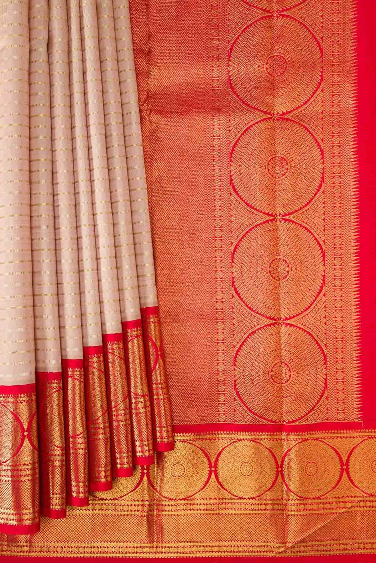 Rose Gold Kanchipuram Silk Saree