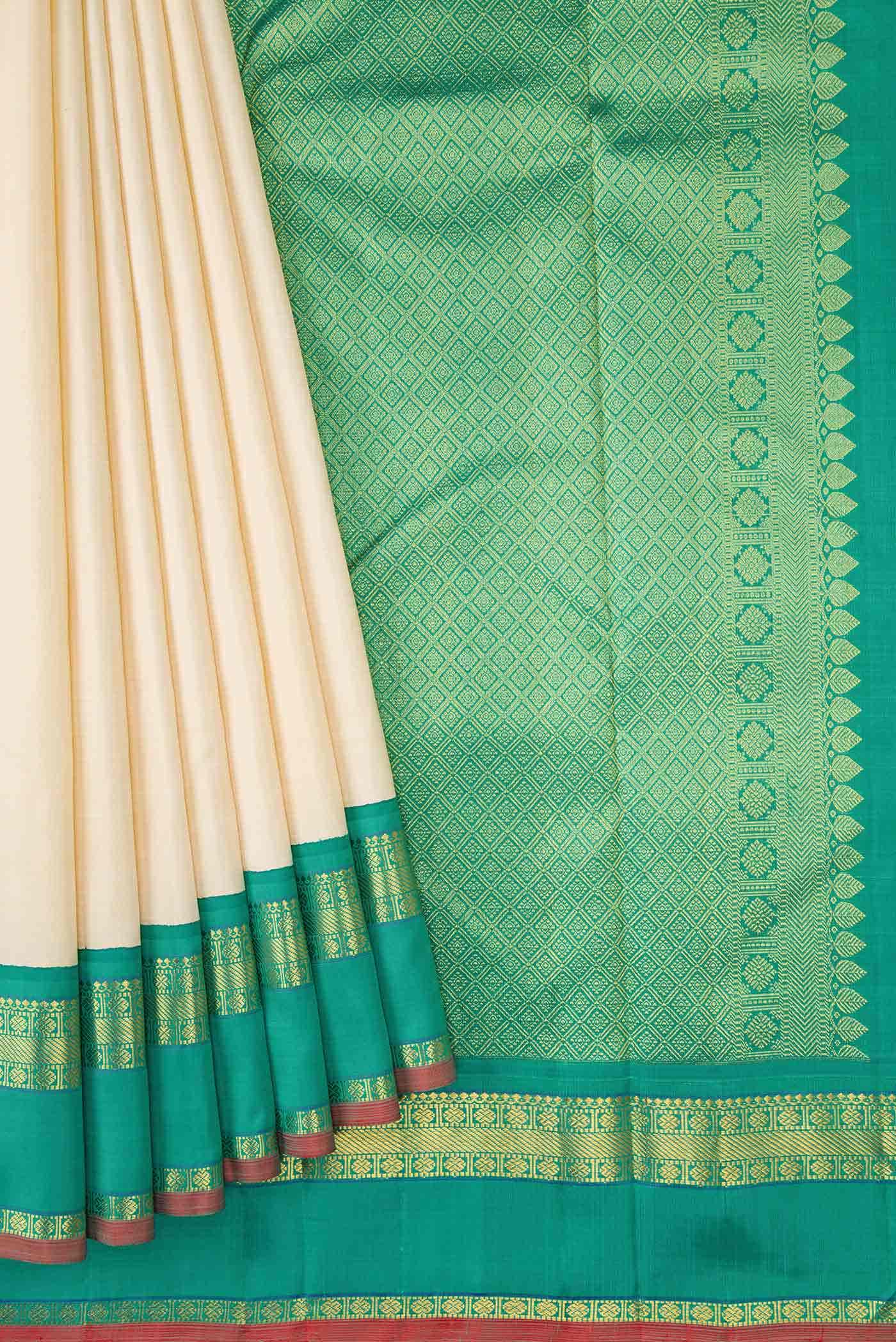 Pure Silk Pure Zari Sandal Dual Tone Kanchipuram Saree