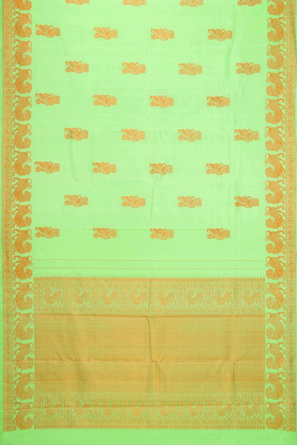 Sea Green Kanchipuram Silk Saree