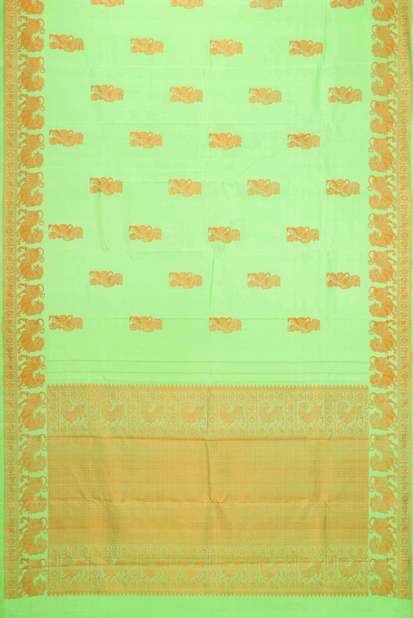 Sea Green Kanchipuram Silk Saree