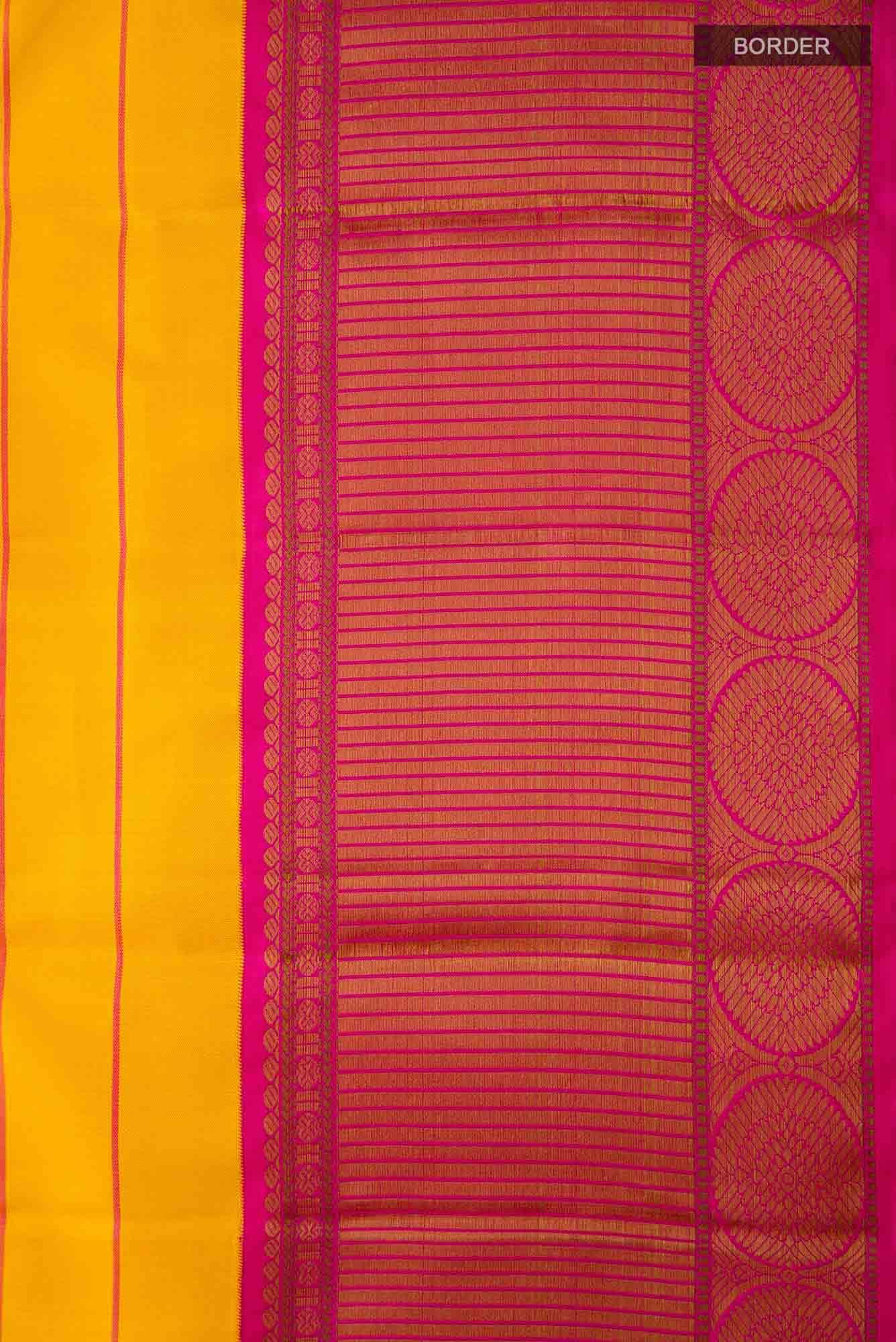 Yellow Dual Tone Kanchipuram Silk Saree