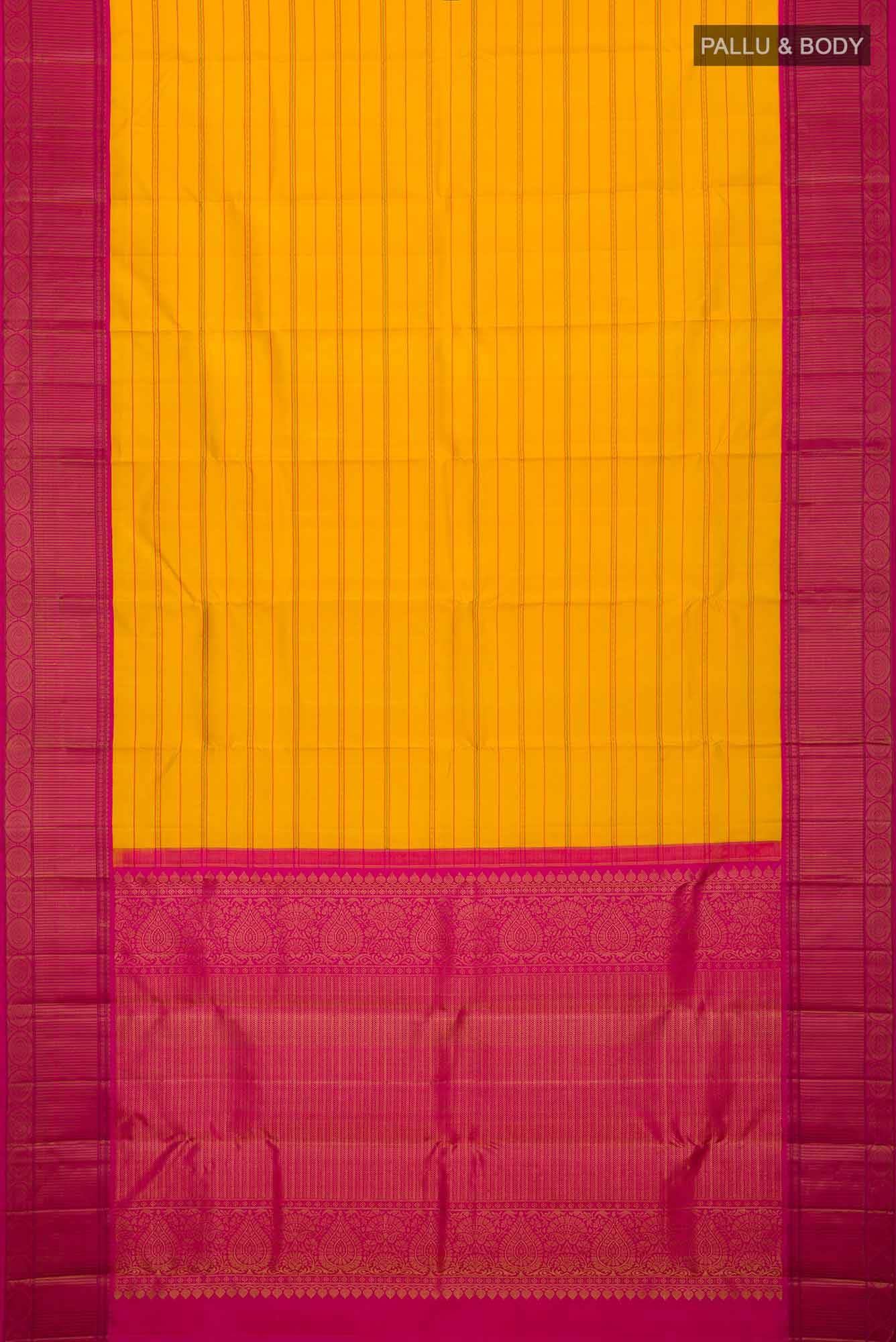 Yellow Dual Tone Kanchipuram Silk Saree