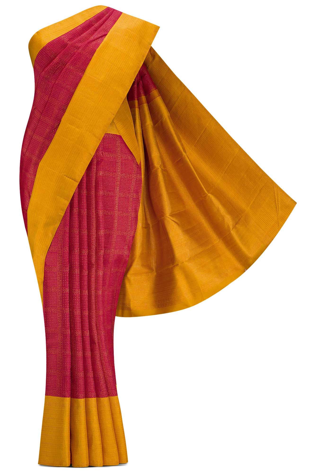 Maroon Dual Tone Kanchipuram Silk Saree