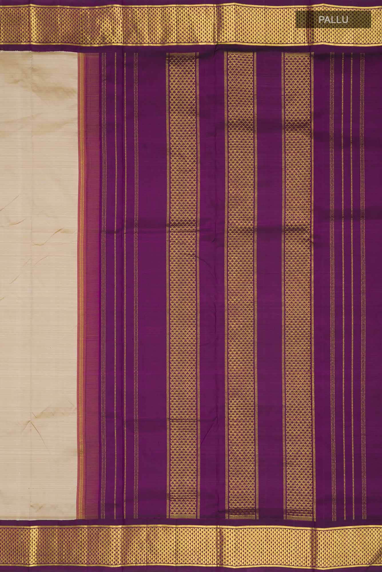 Beige Kanchipuram Silk Nine Yards Saree