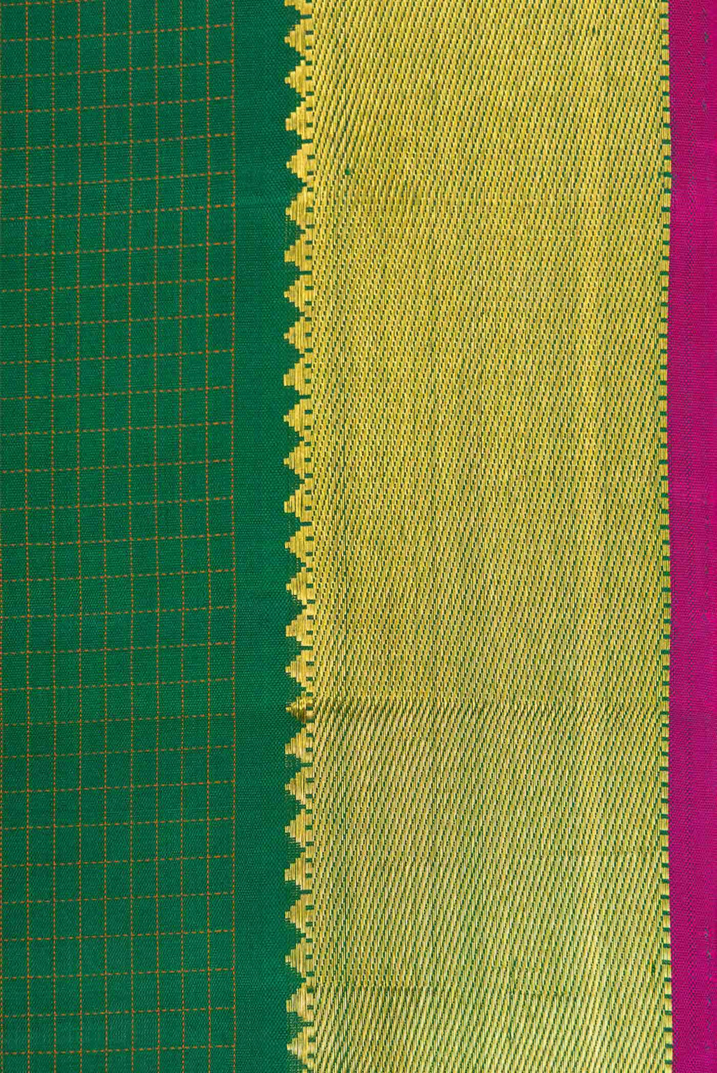 Pure Silk Pure Zari Green Dual Tone Kanchipuram Saree