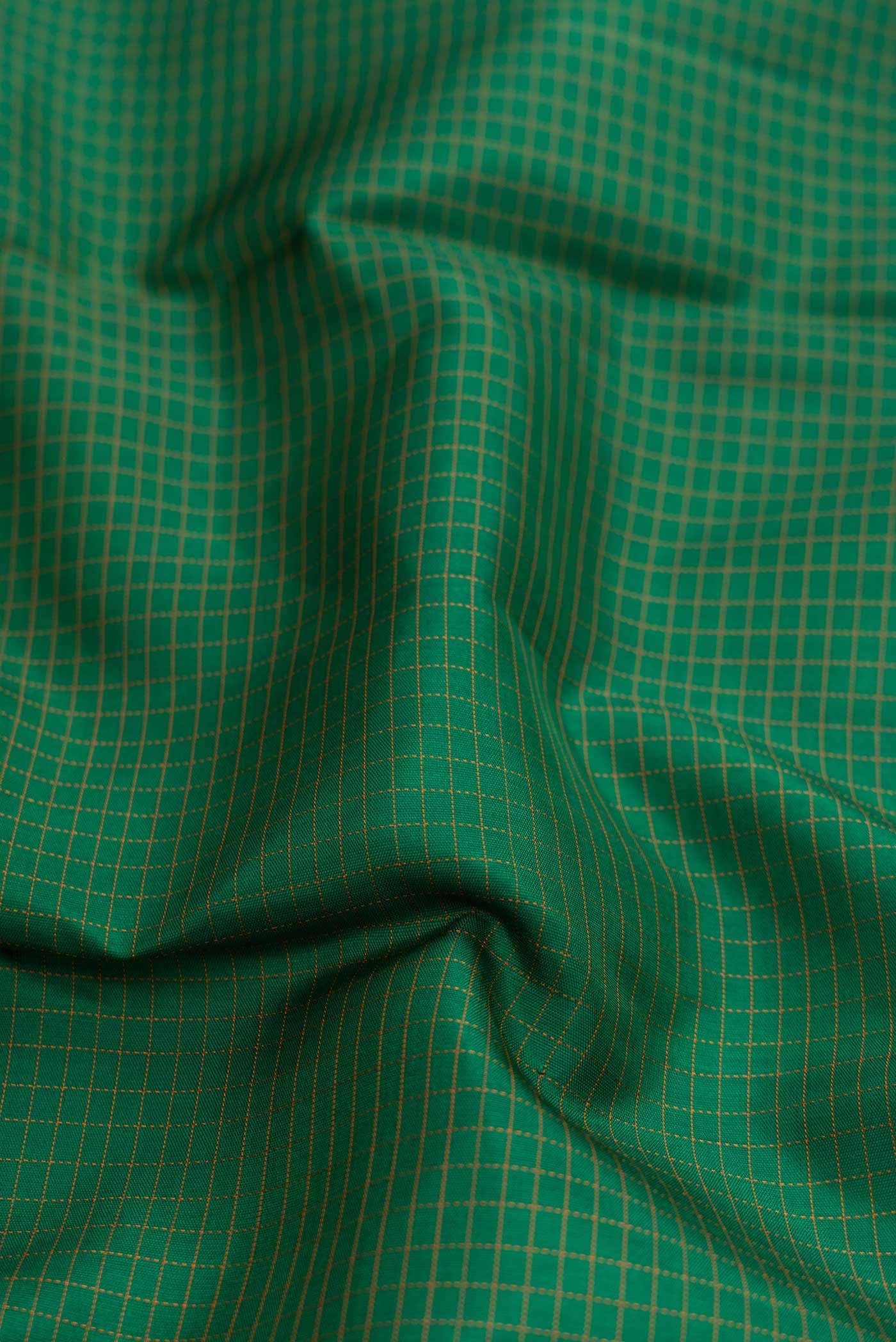 Pure Silk Pure Zari Green Dual Tone Kanchipuram Saree