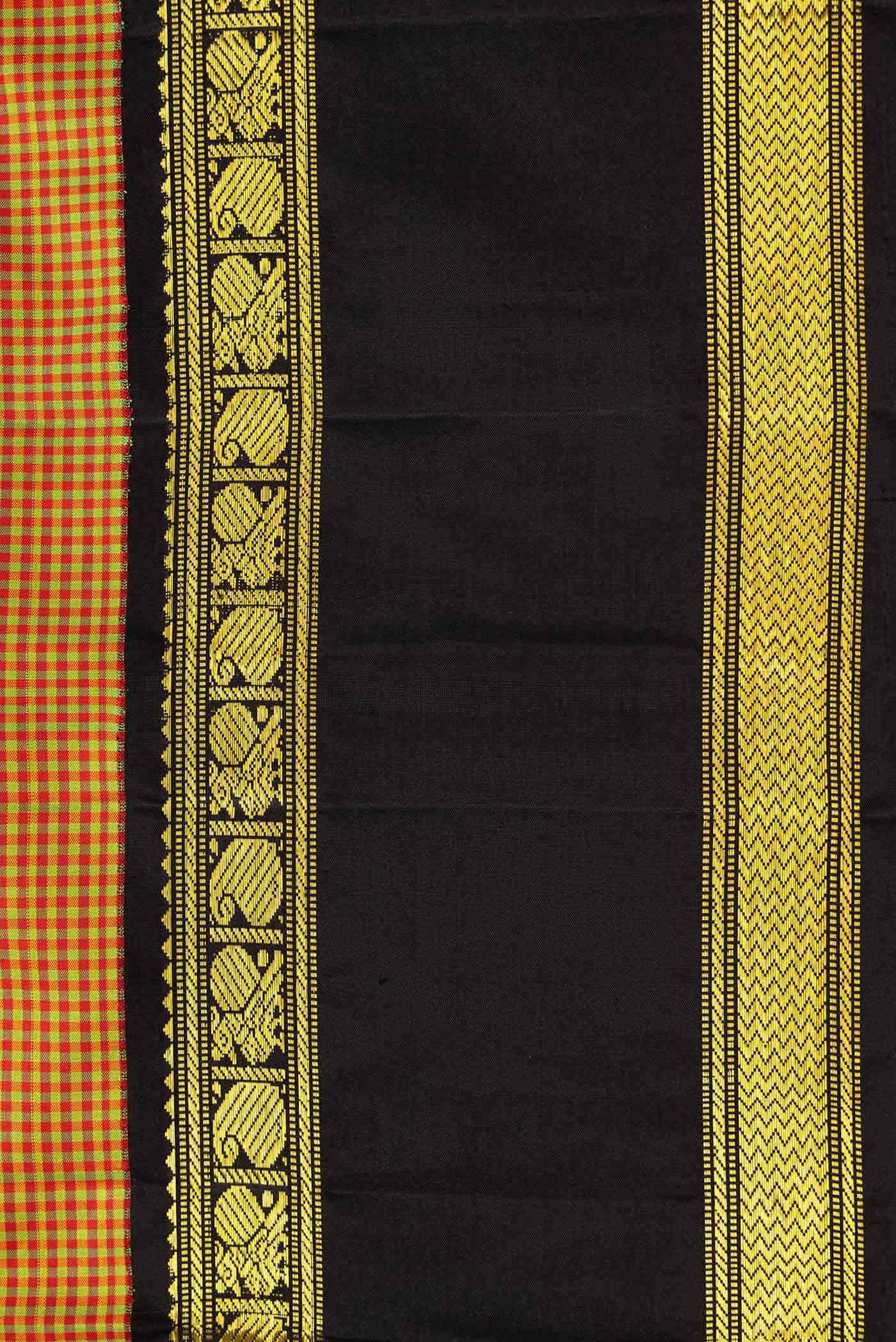Pure Silk Pure Zari Mustard Dual Tone Kanchipuram Saree