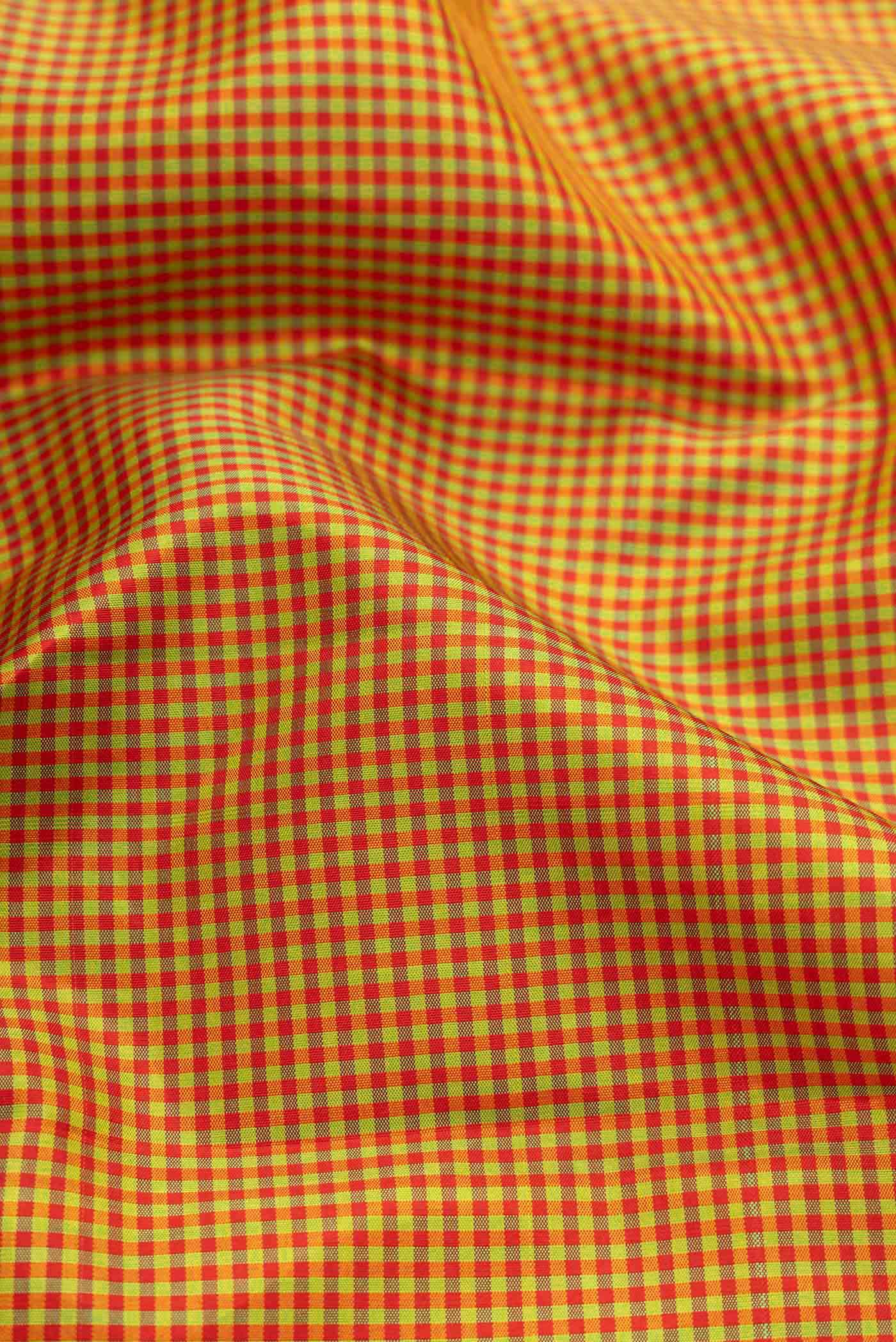 Pure Silk Pure Zari Mustard Dual Tone Kanchipuram Saree