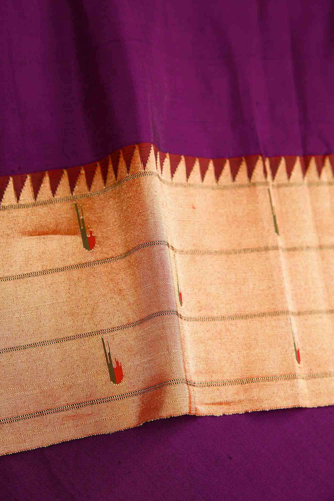 Purple Dual Tone Paithani Silk Saree