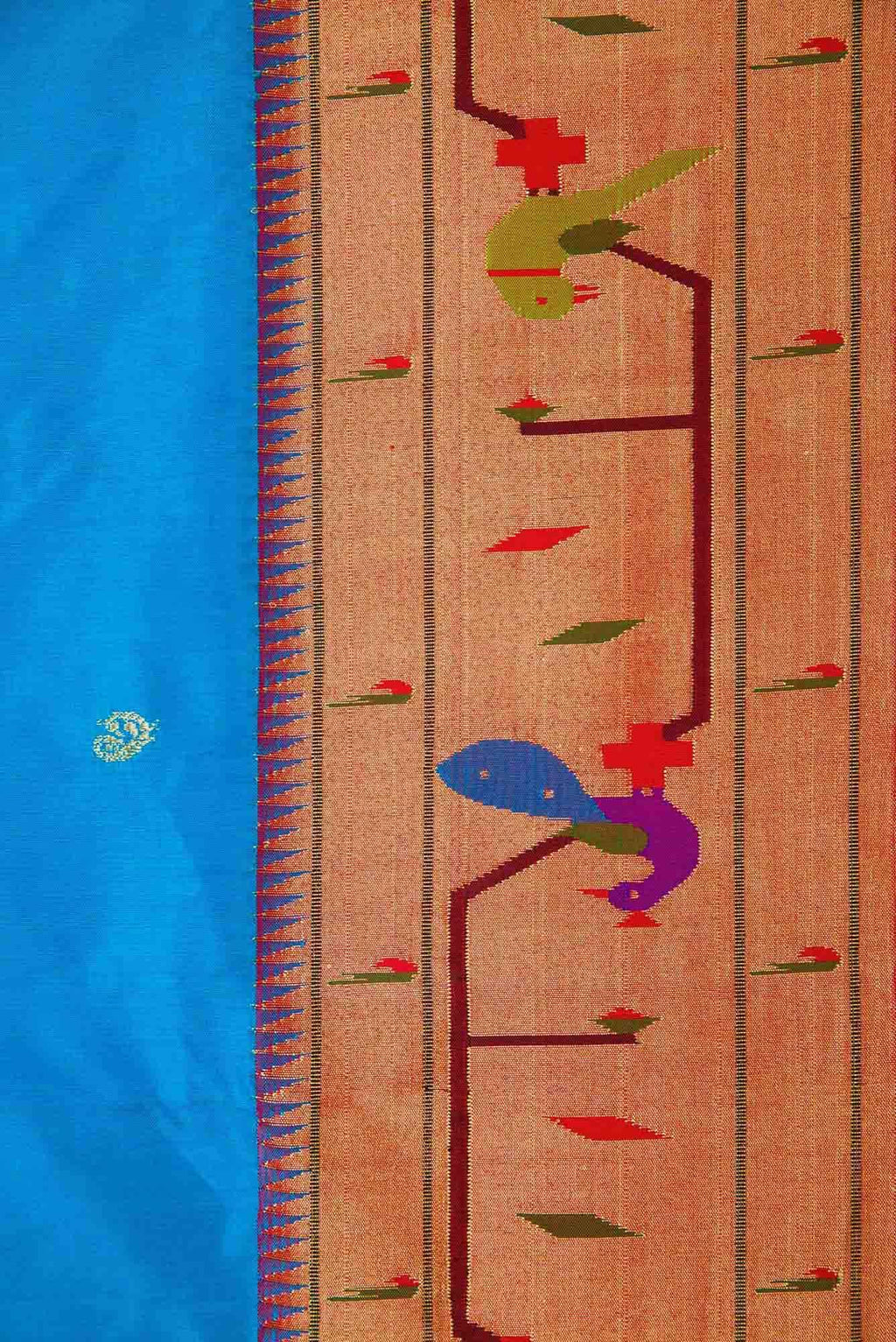 Sky Blue Dual Tone Paithani Silk Saree