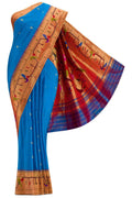 Sky Blue Dual Tone Paithani Silk Saree