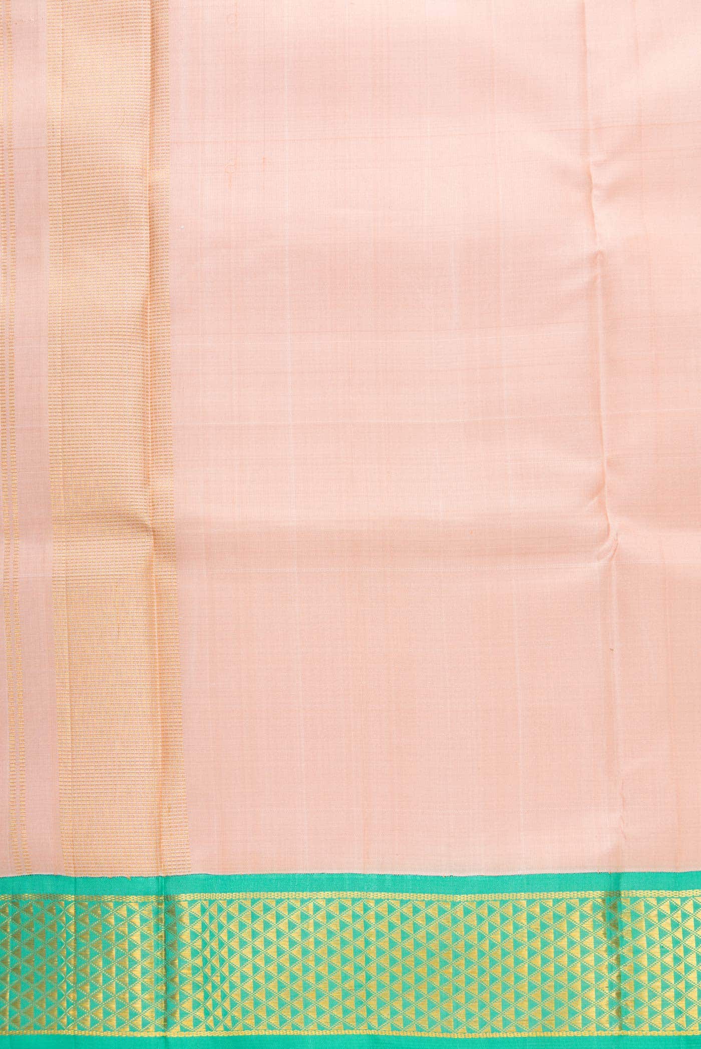 Rose Gold Silk Dhoti With Angavastram (8X4) Muzham
