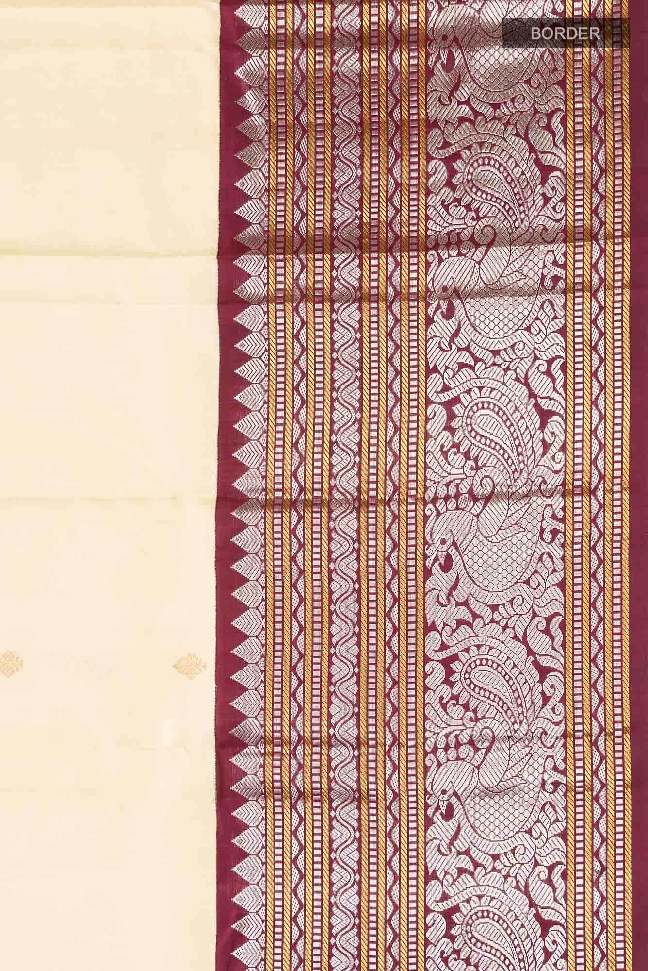 Sandal Kanchipuram Silk Saree