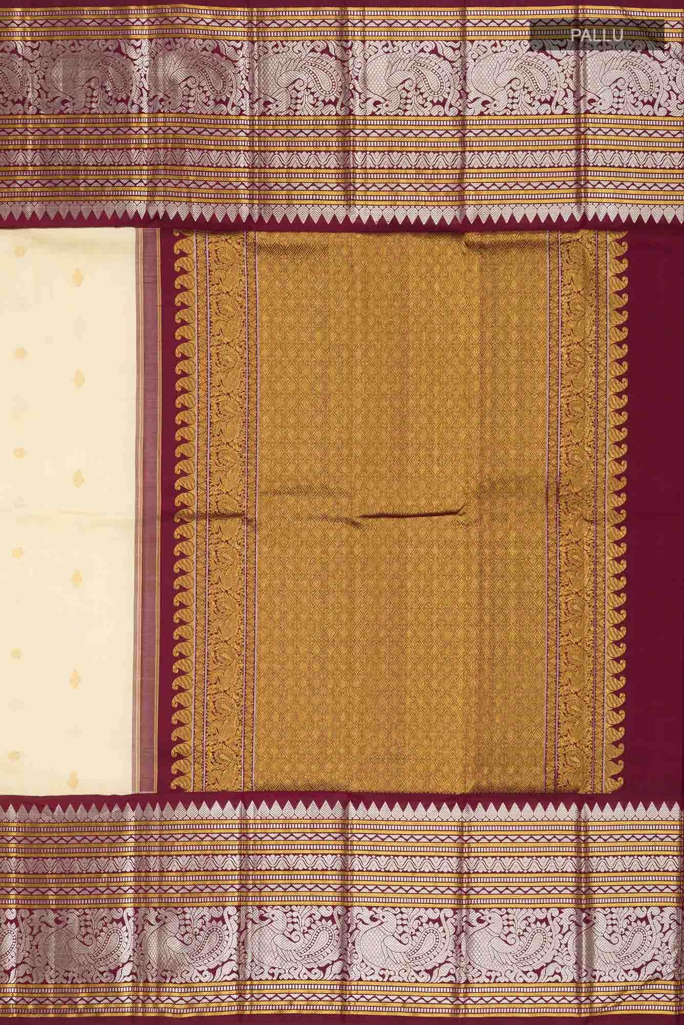 Sandal Kanchipuram Silk Saree