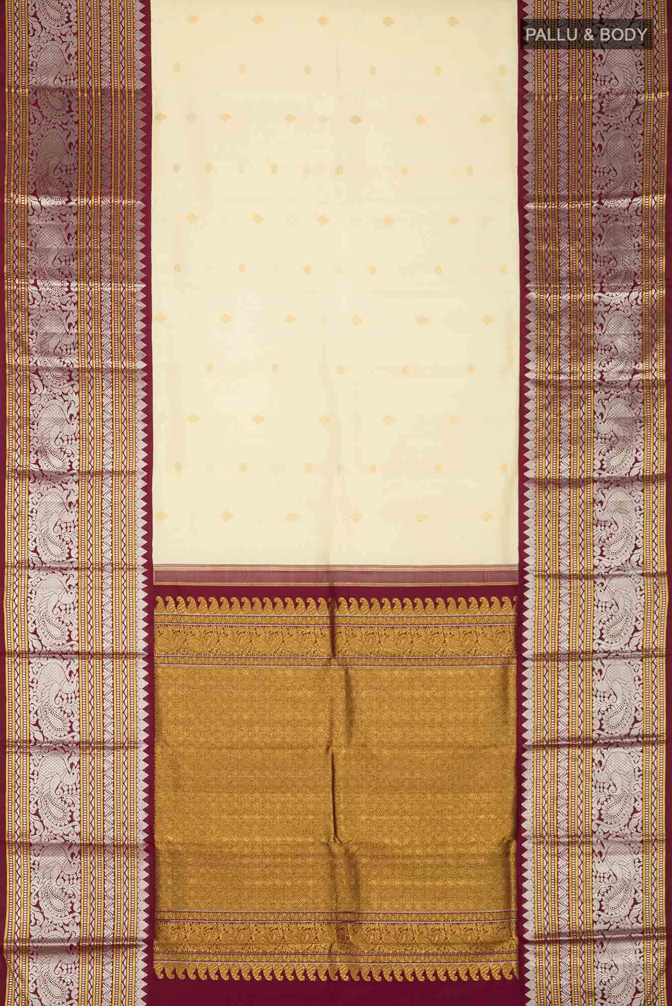 Sandal Kanchipuram Silk Saree