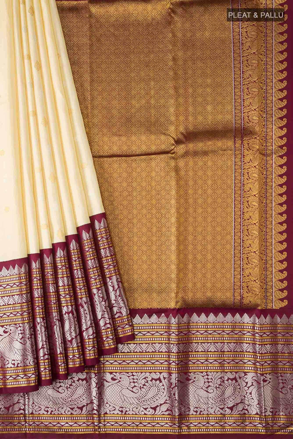 Sandal Kanchipuram Silk Saree