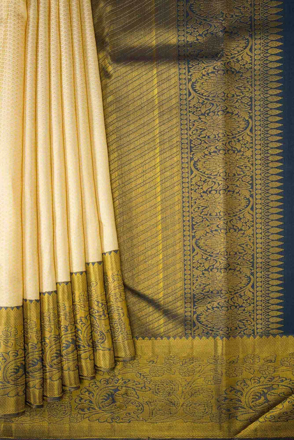 Sandal Dual Tone Kanchipuram Silk Saree