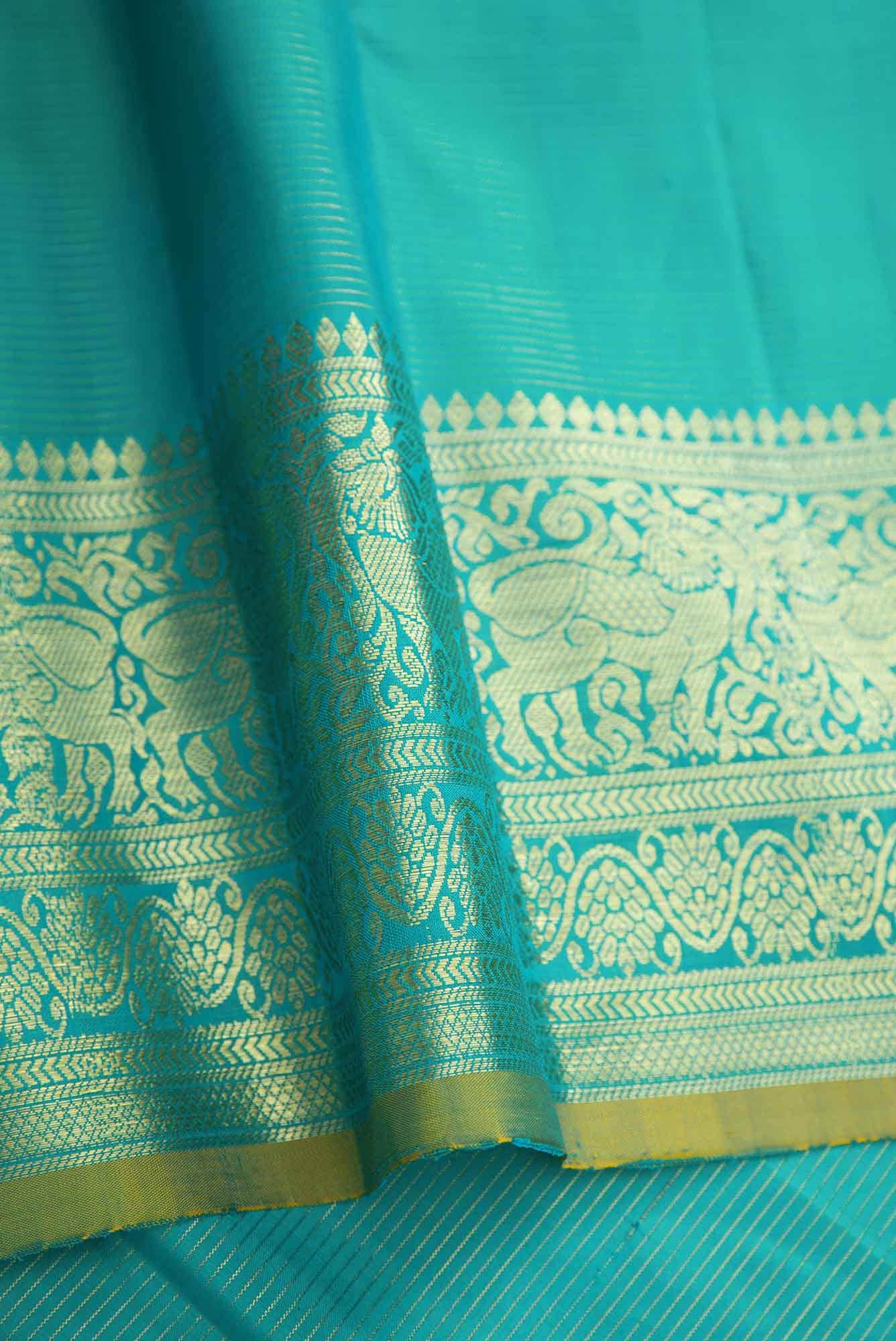 Blue Dual Tone Kanchipuram Silk Saree