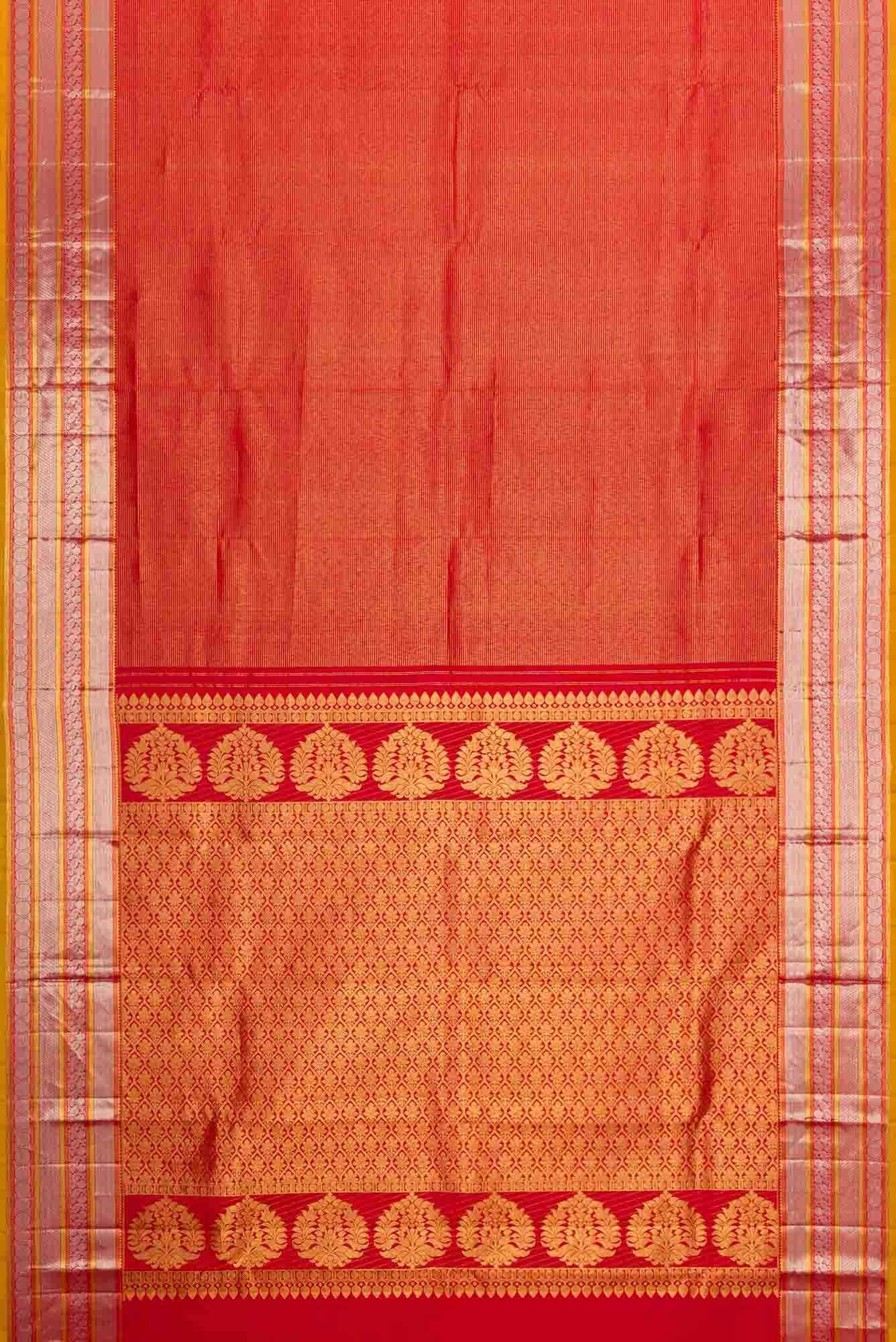 Red Dual Tone Kanchipuram Silk Saree