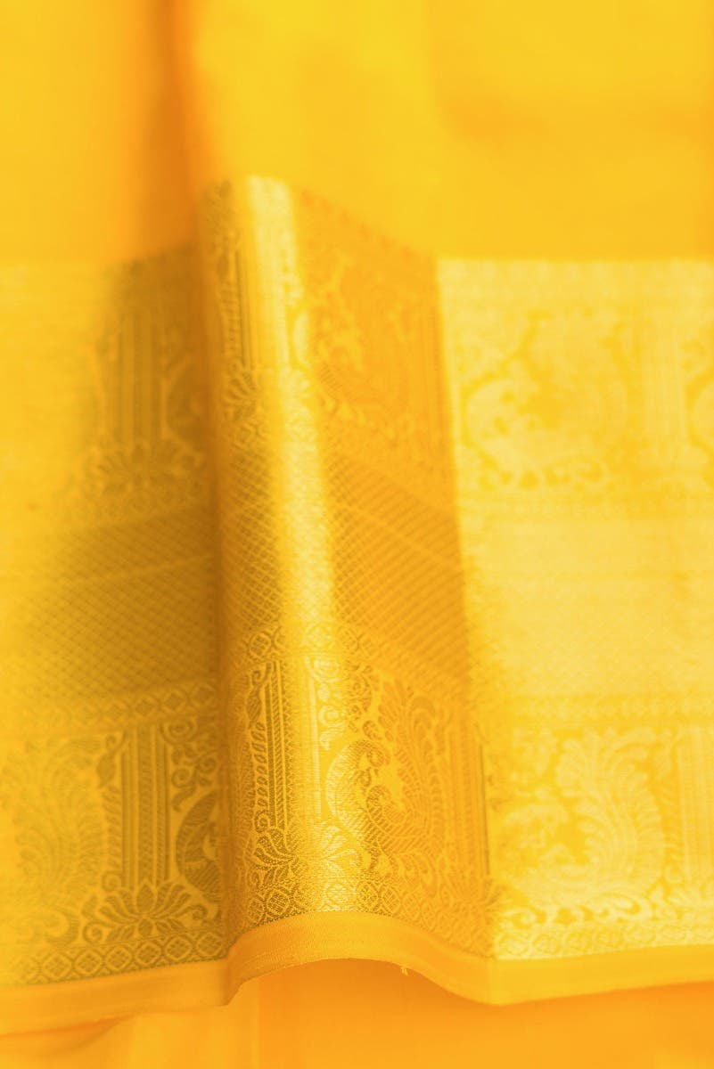 Yellow Dual Tone Kanchipuram Silk Saree