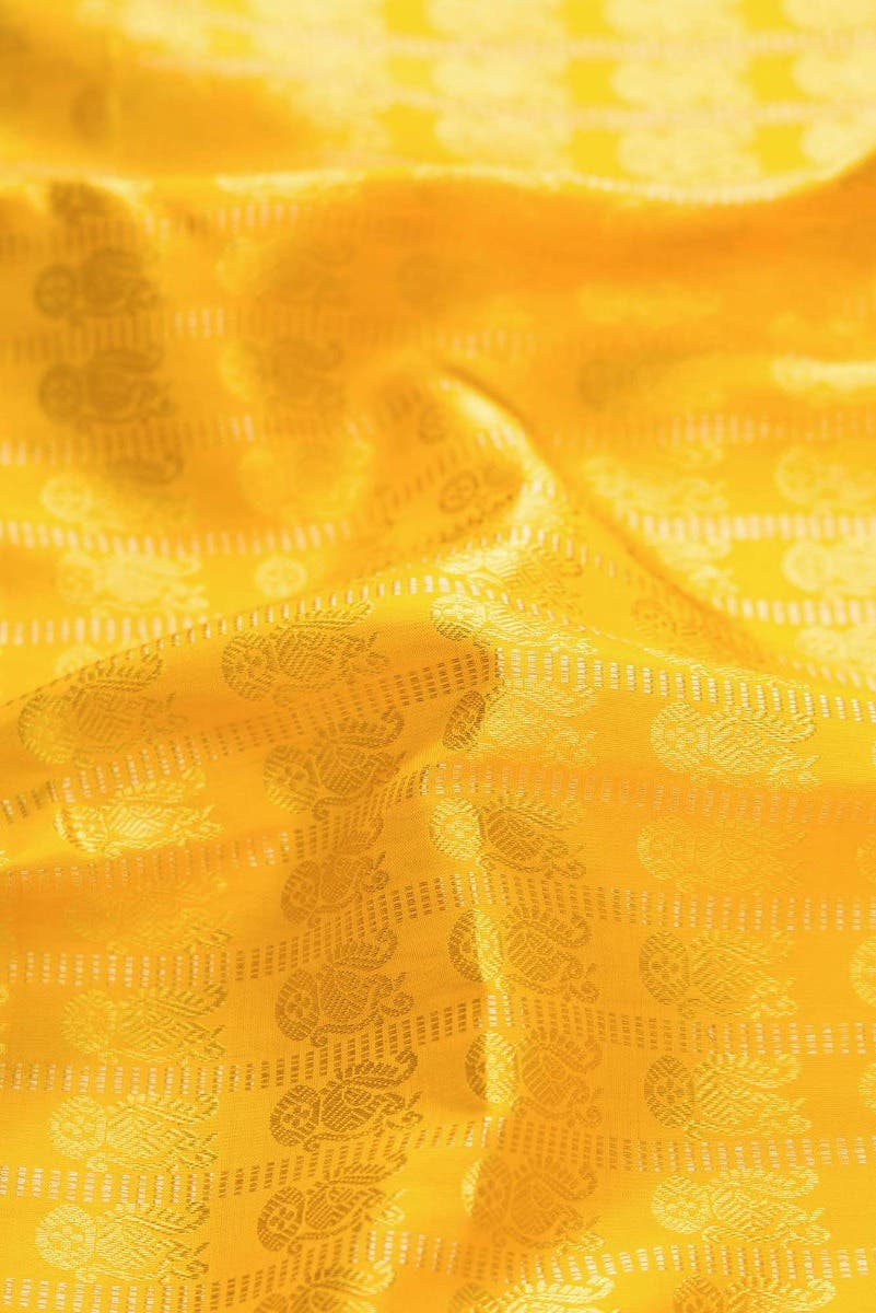 Yellow Dual Tone Kanchipuram Silk Saree