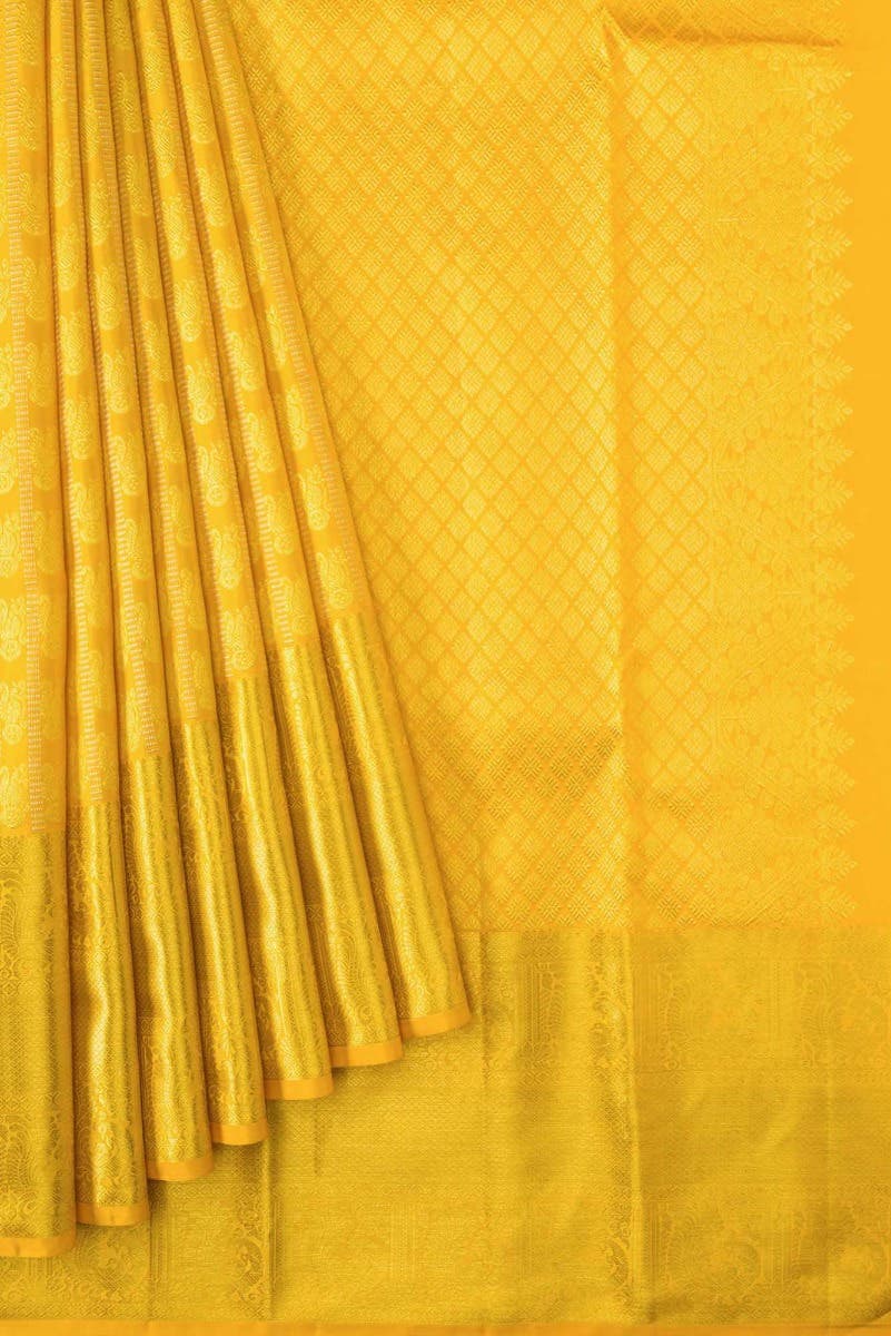 Yellow Dual Tone Kanchipuram Silk Saree