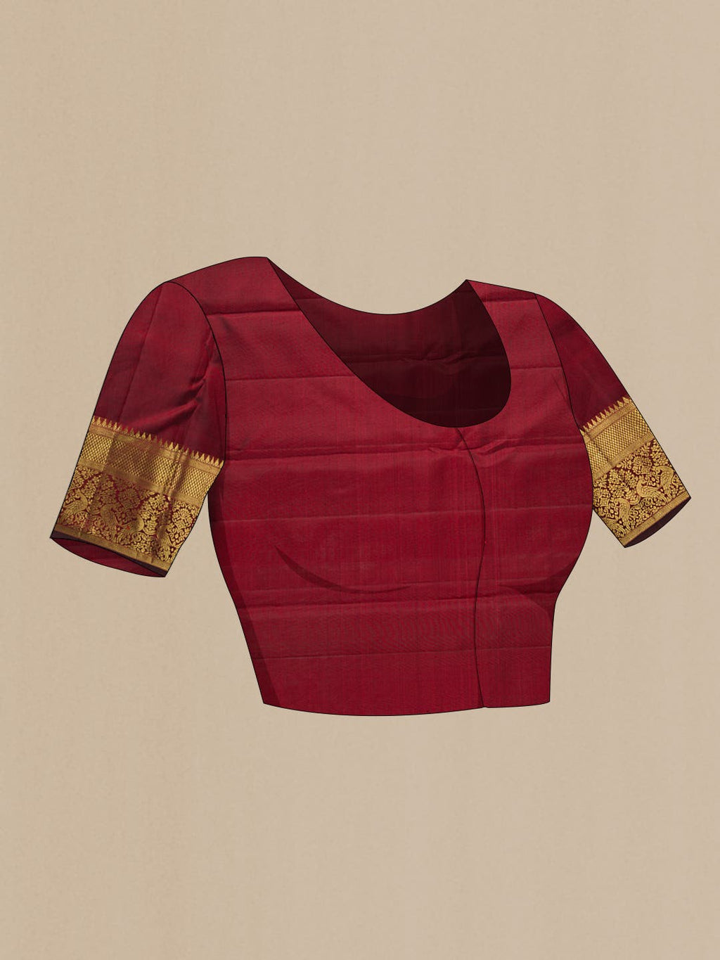 Maroon Dual Tone Kanchipuram Silk Saree