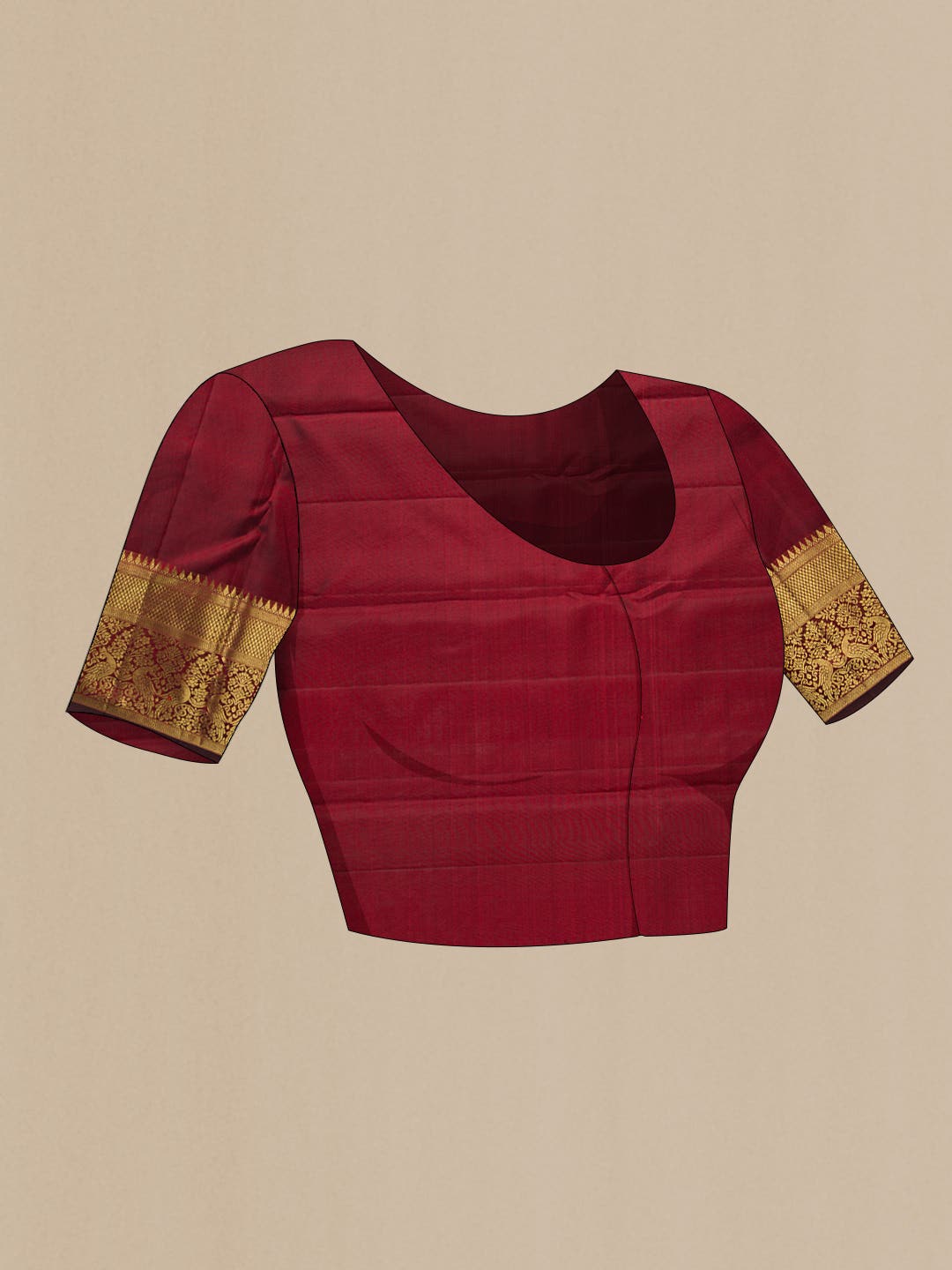 Maroon Dual Tone Kanjivaram Silk Saree