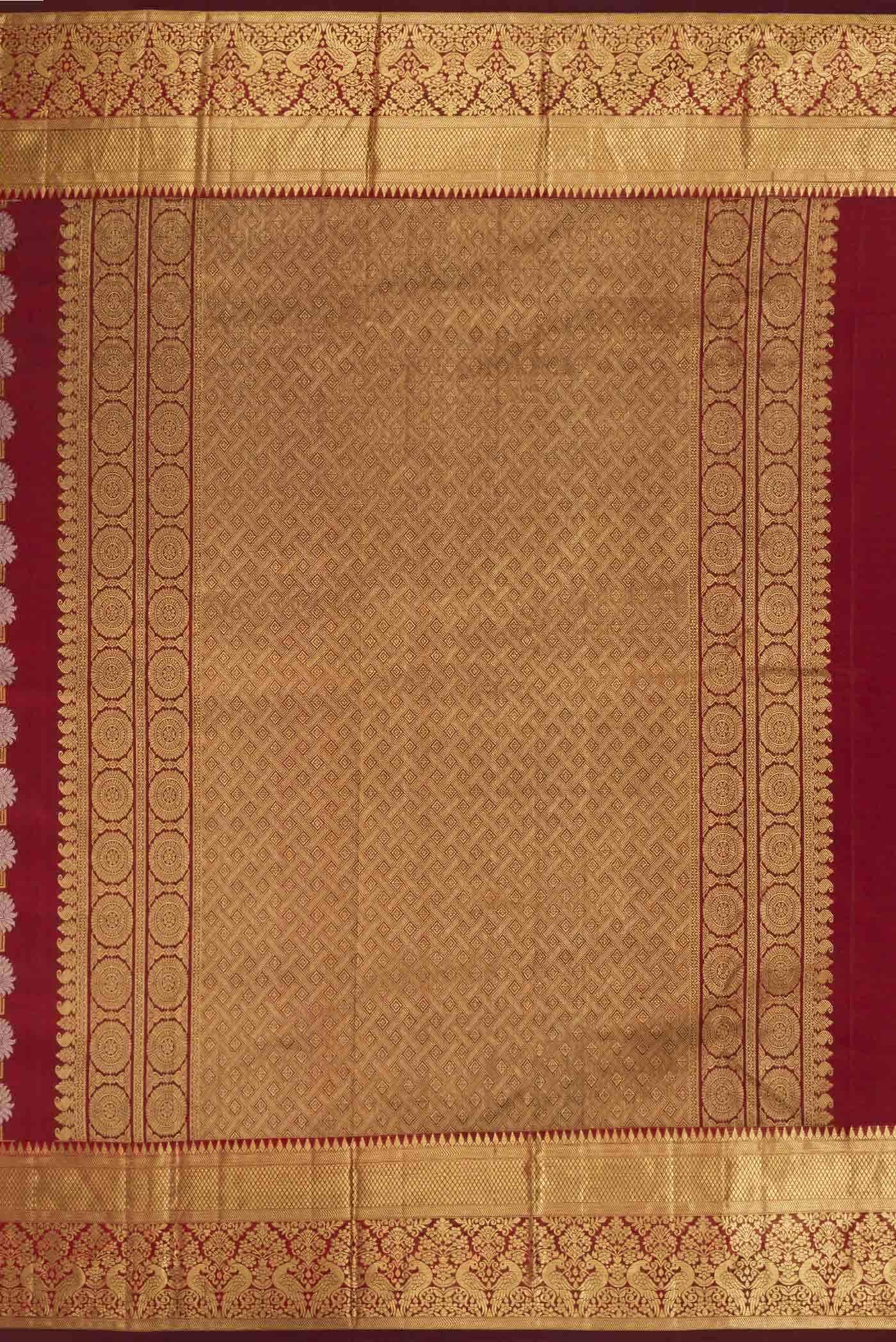 Maroon Dual Tone Kanjivaram Silk Saree