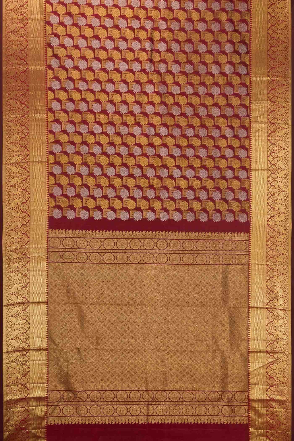 Maroon Dual Tone Kanchipuram Silk Saree