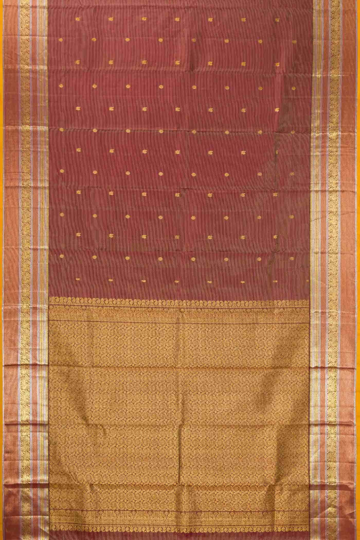 Maroon Dual Tone Kanchipuram Silk Saree