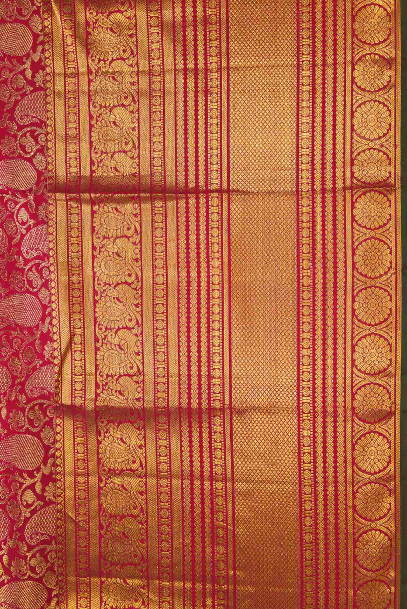 Dark Pink Dual Tone Kanchipuram Silk Saree