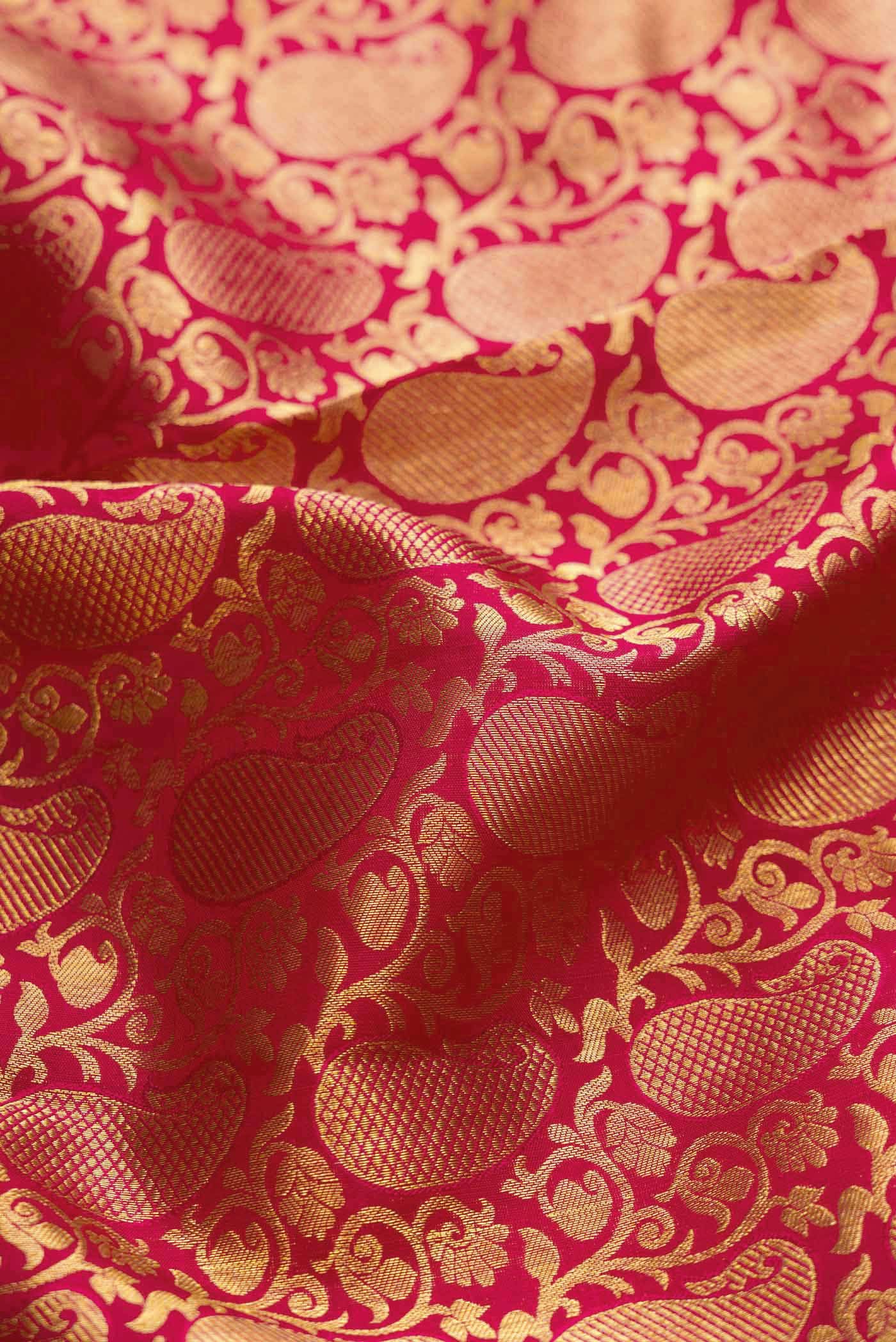 Dark Pink Dual Tone Kanchipuram Silk Saree