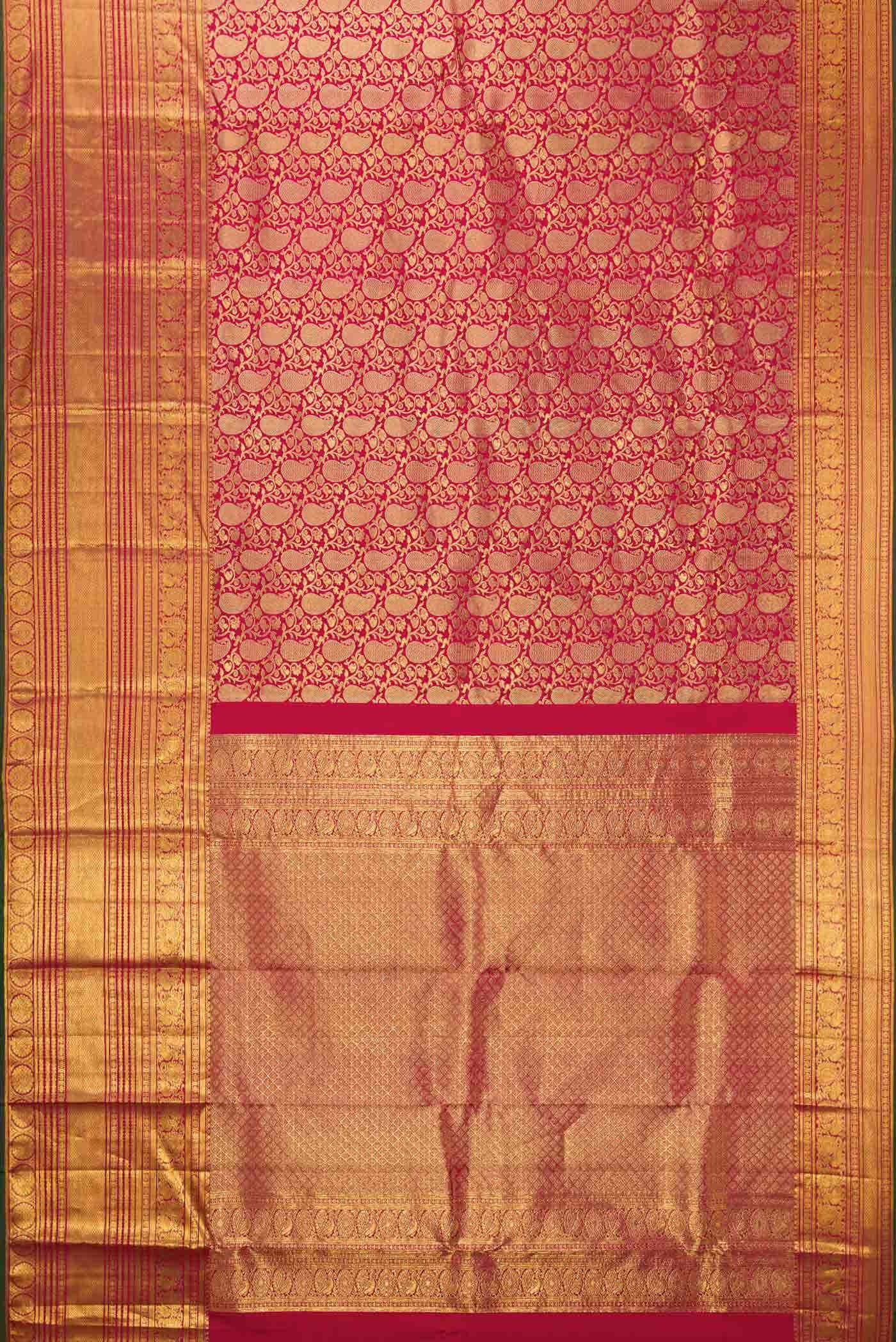 Dark Pink Dual Tone Kanchipuram Silk Saree