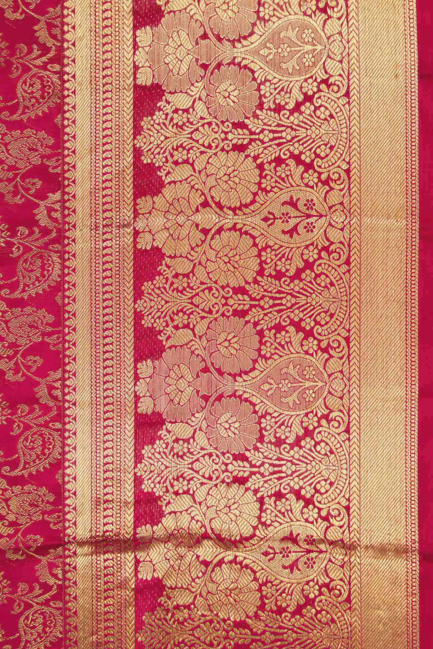 Dark Pink Dual Tone Kanchipuram Silk Saree