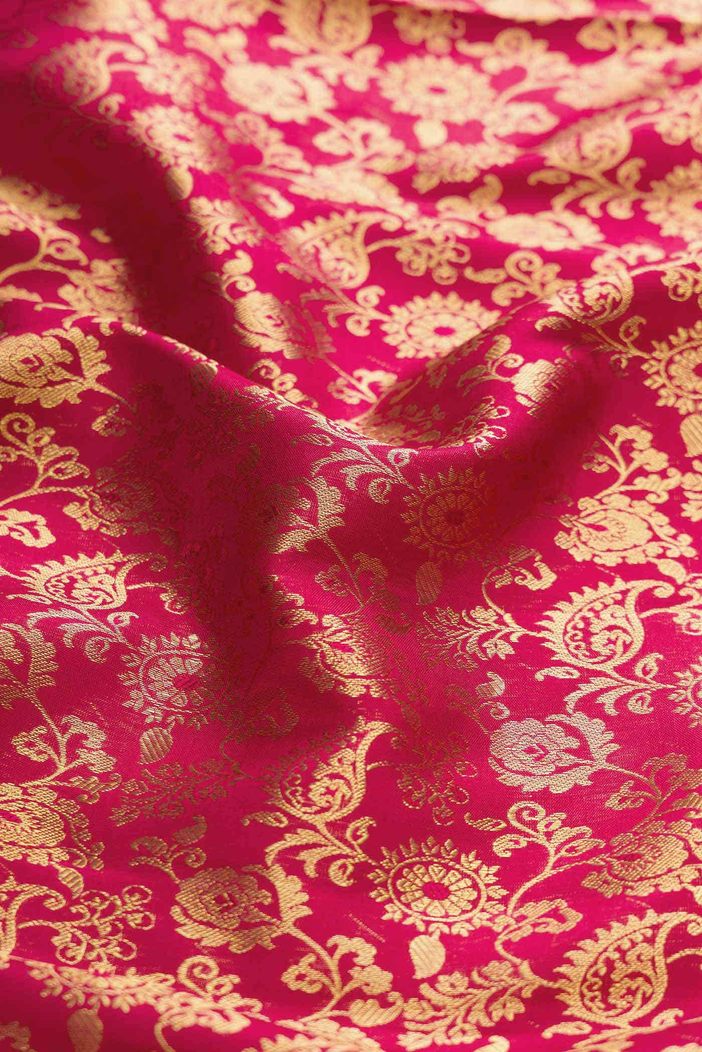 Dark Pink Dual Tone Kanchipuram Silk Saree