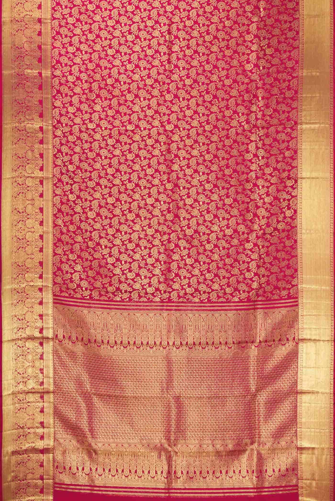 Dark Pink Dual Tone Kanchipuram Silk Saree