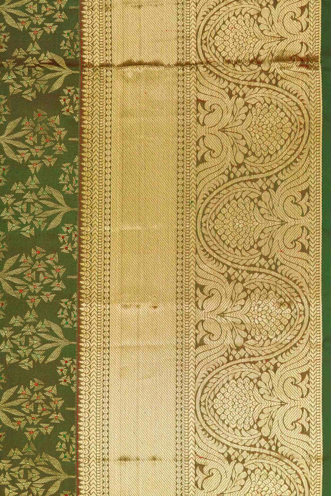 Green Dual Tone Kanchipuram Silk Saree