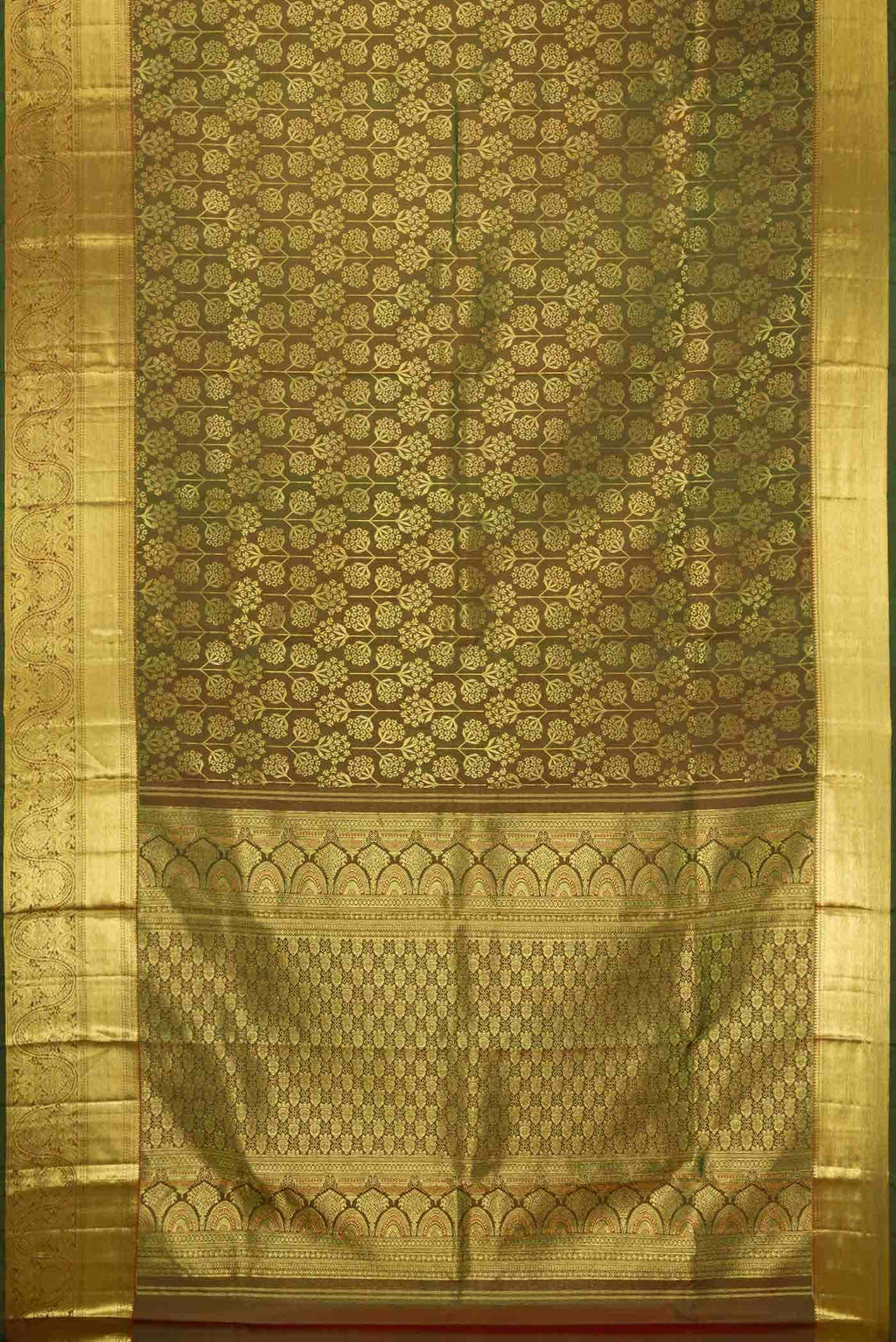 Green Dual Tone Kanchipuram Silk Saree
