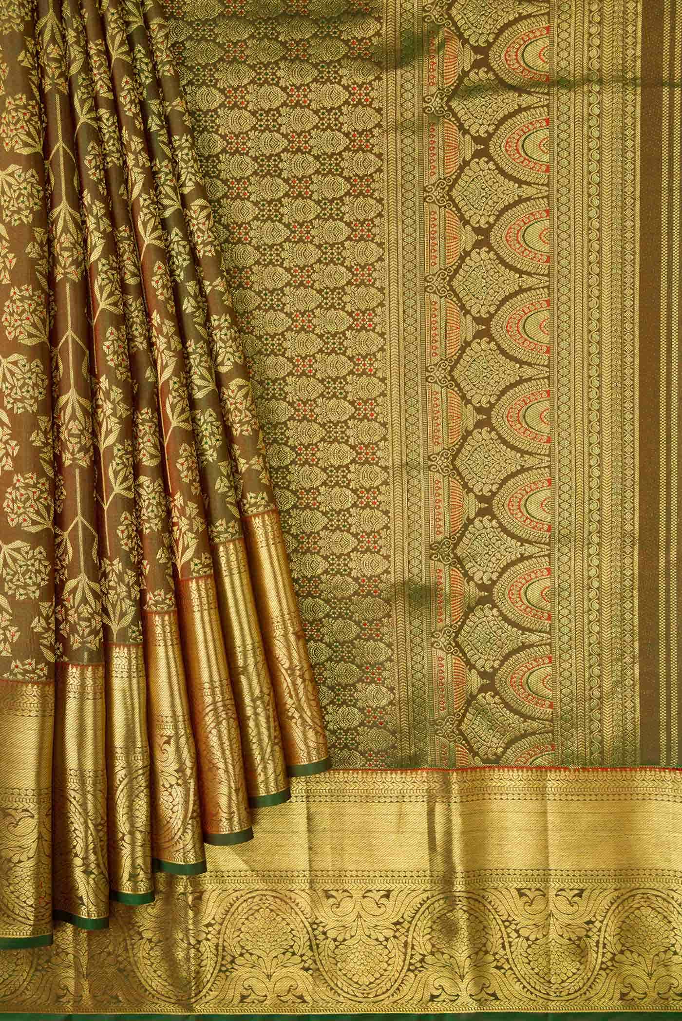 Green Dual Tone Kanchipuram Silk Saree