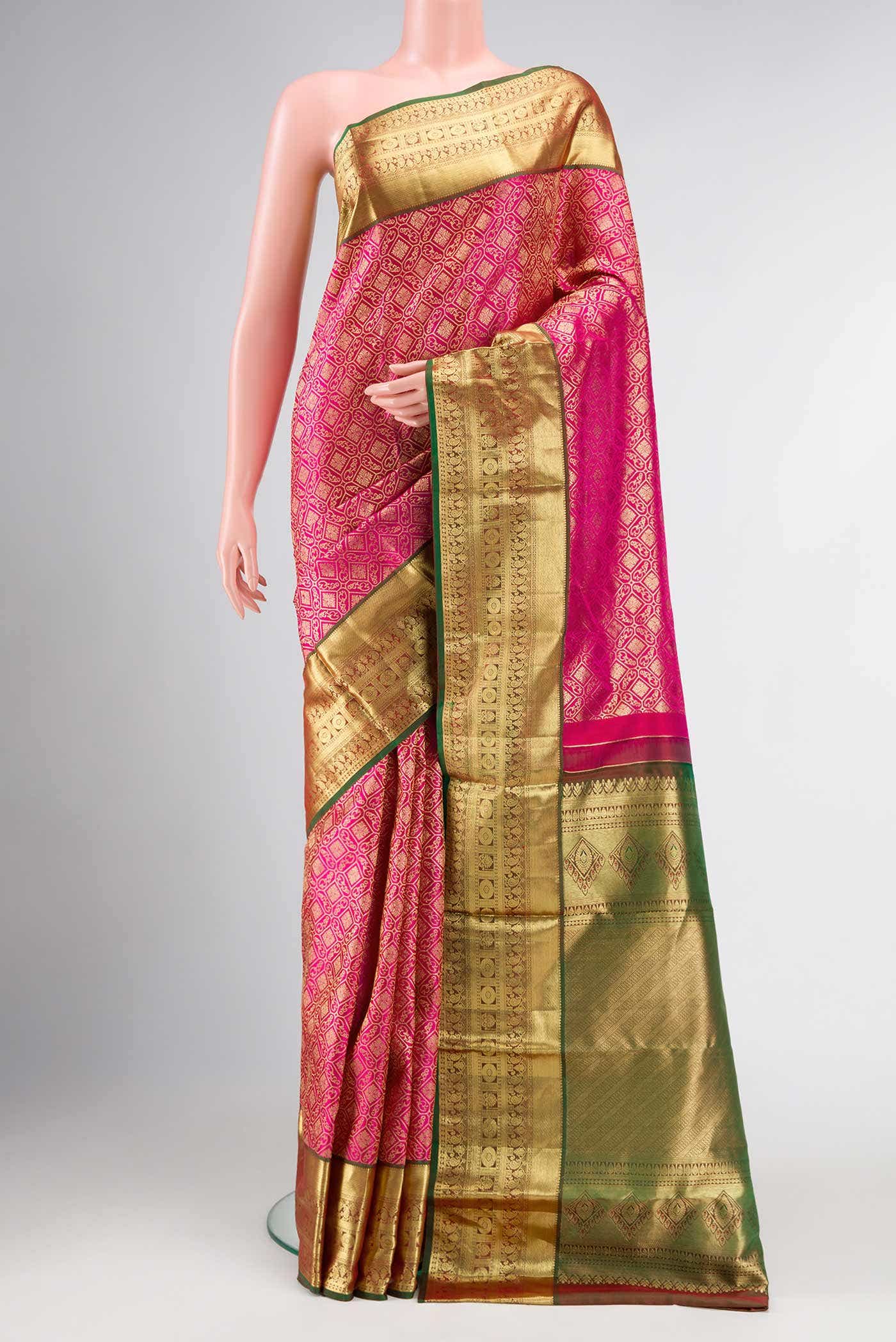 Pink Kanchipuram Silk Saree