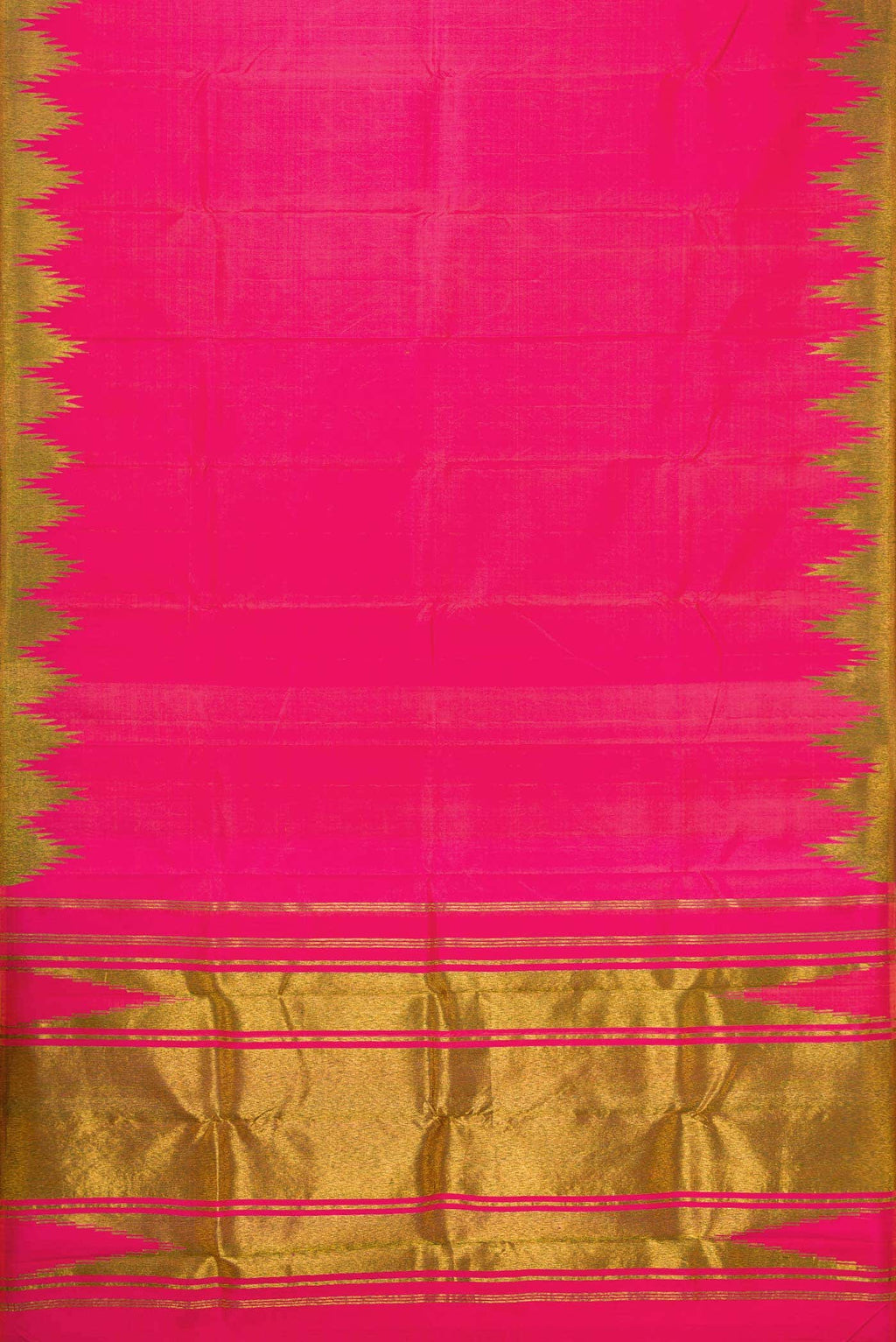 Pure Silk Pure Zari Pink Dual Tone Kanchipuram Saree