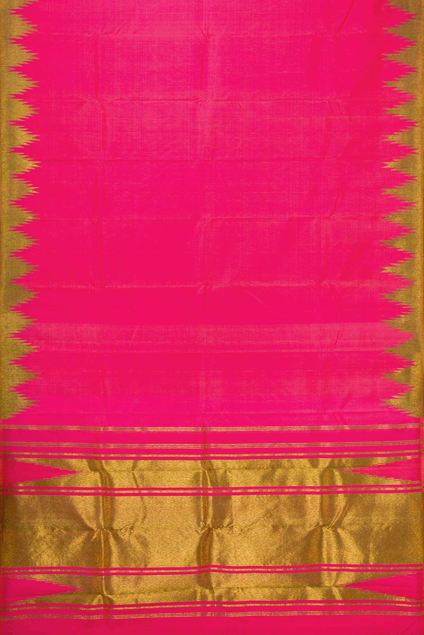 Pure Silk Pure Zari Pink Dual Tone Kanchipuram Saree