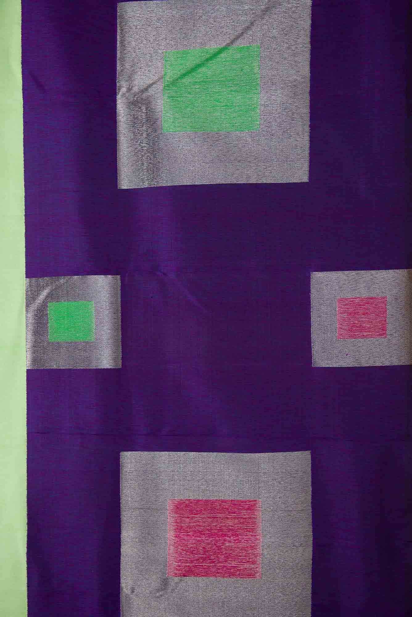 Pure Silk Pure Zari Sea Green Dual Tone Kanchipuram Saree