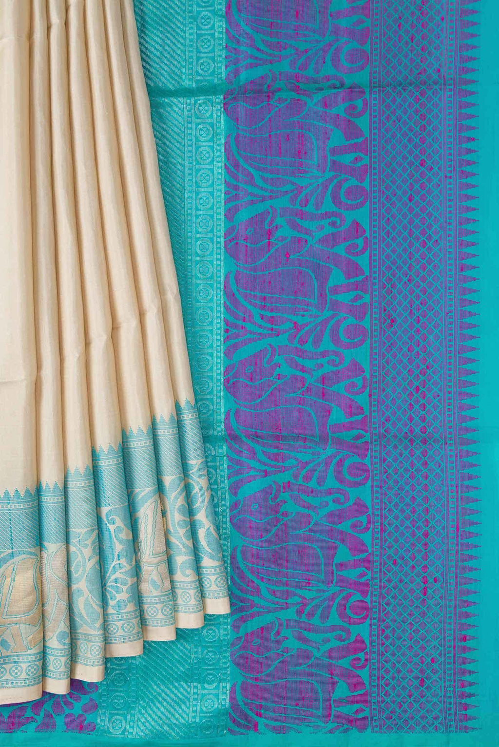 Beige Dual Tone Soft Silk Saree