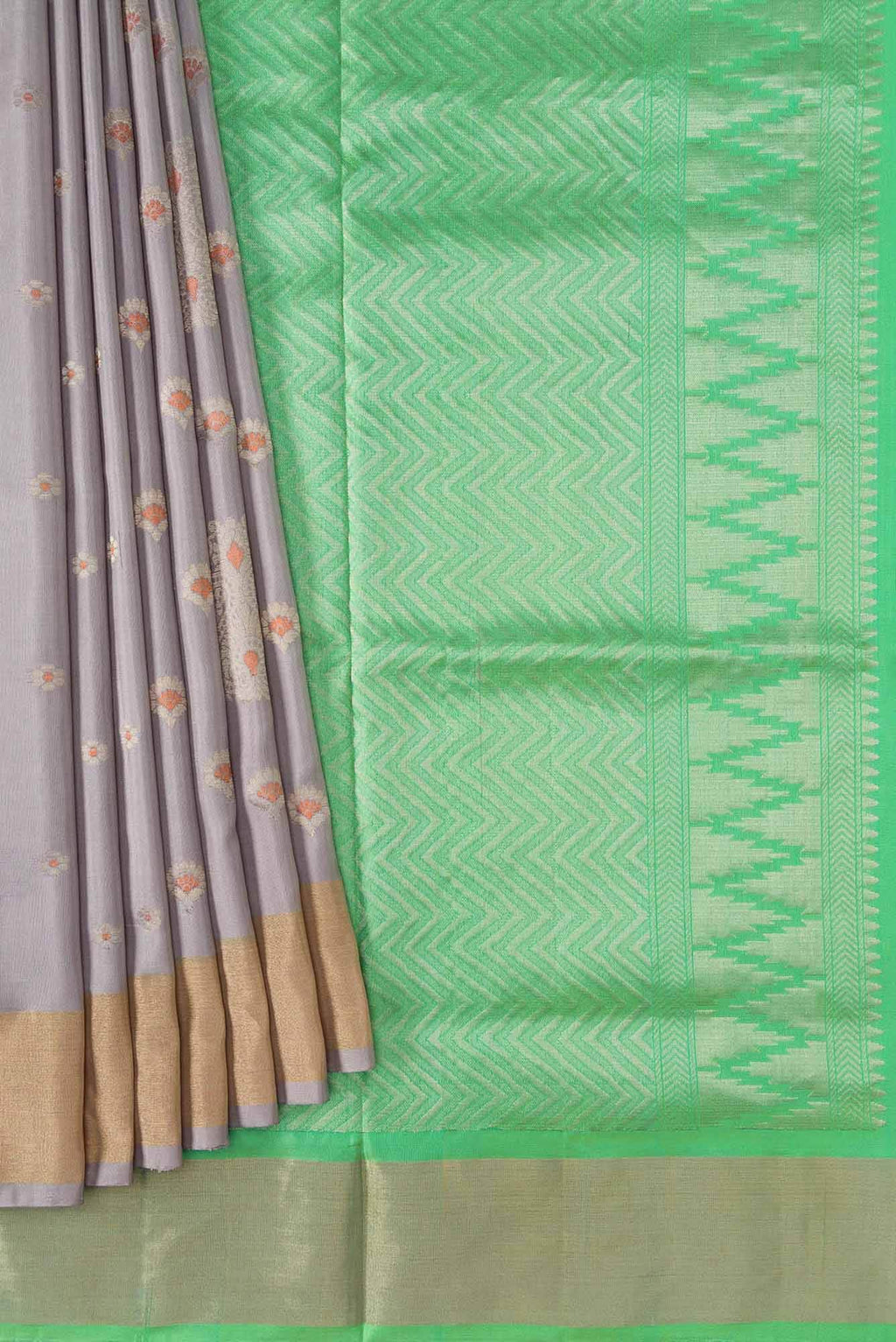 Grey Dual Tone Soft Silk Saree