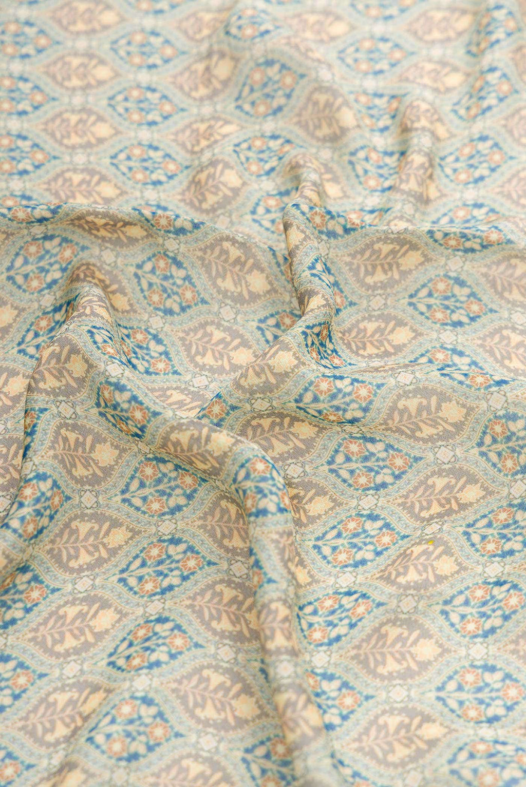 Light Blue Satin Crepe Saree