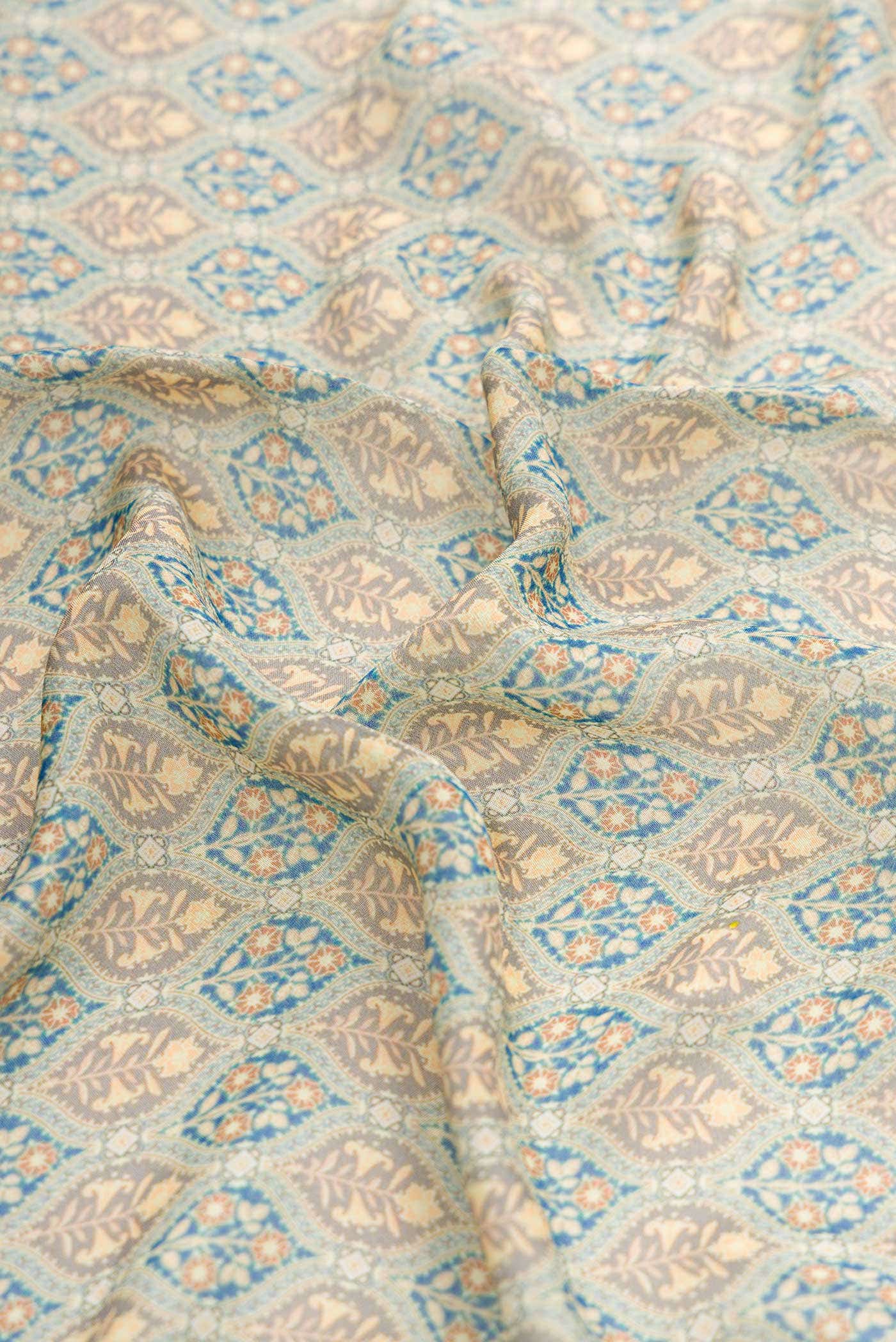 Light Blue Satin Crepe Saree