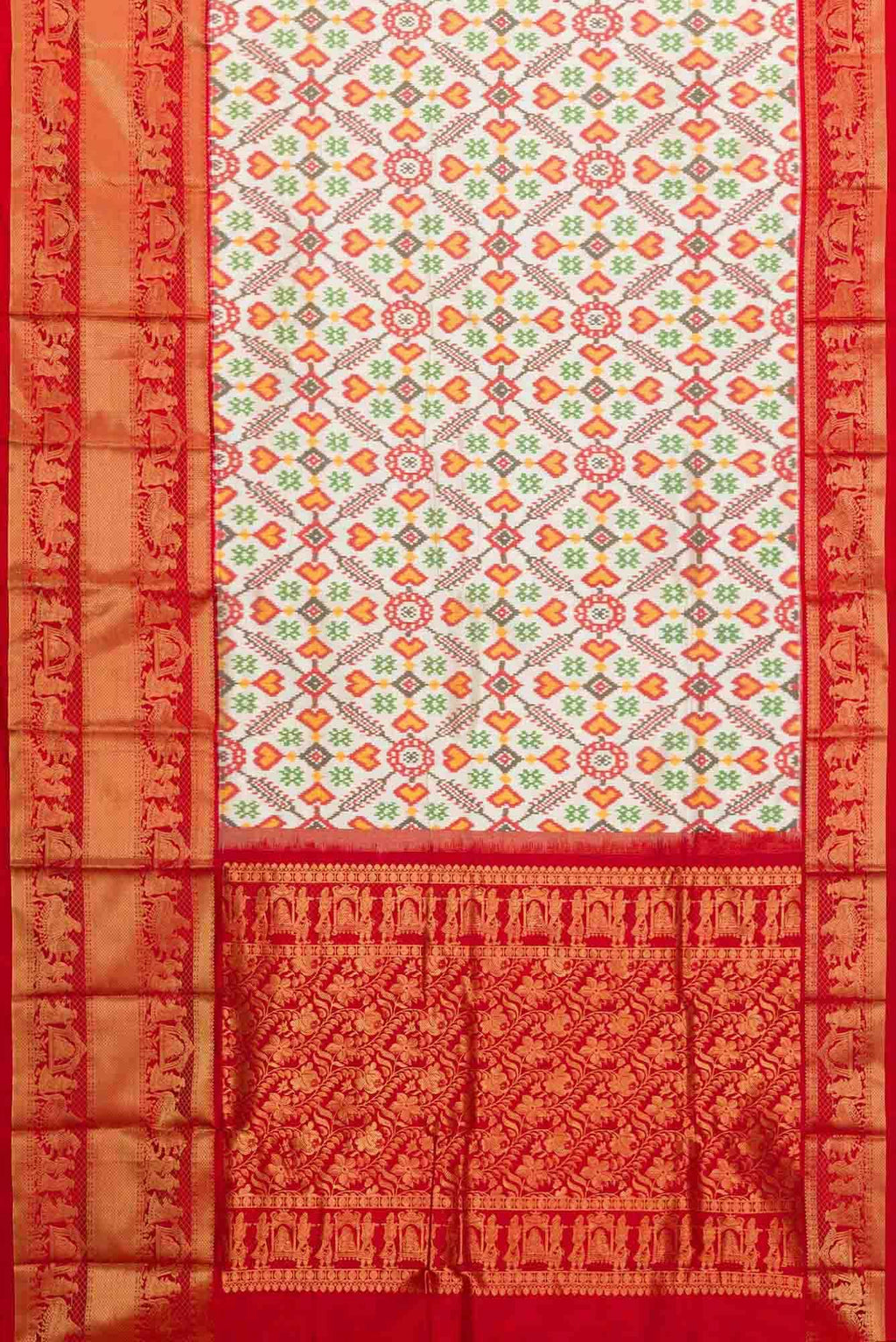 Sandal Dual Tone Double Ikat Saree