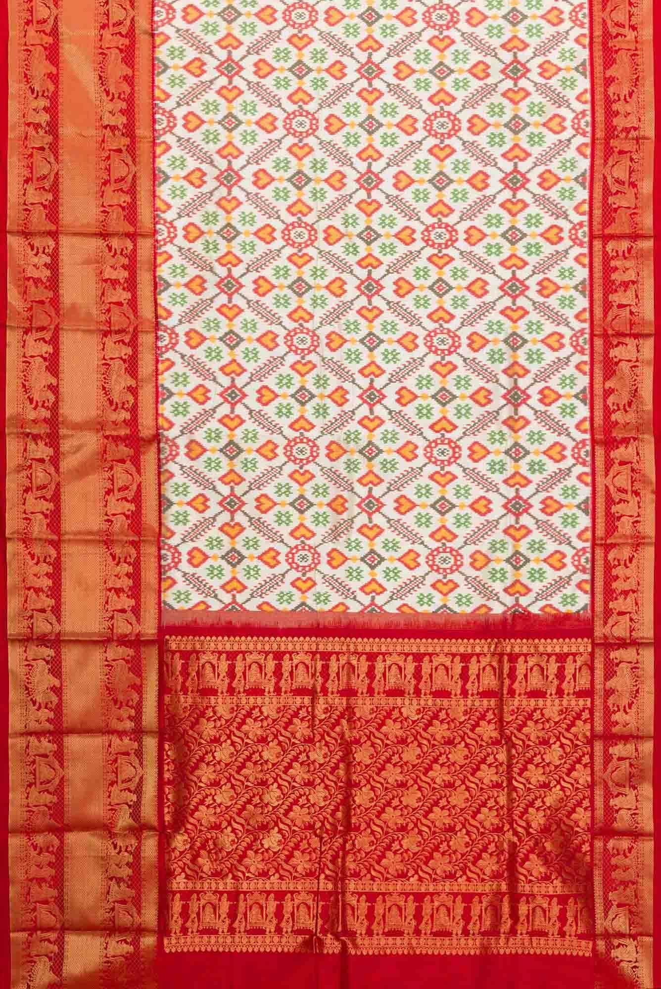 Sandal Dual Tone Double Ikat Saree
